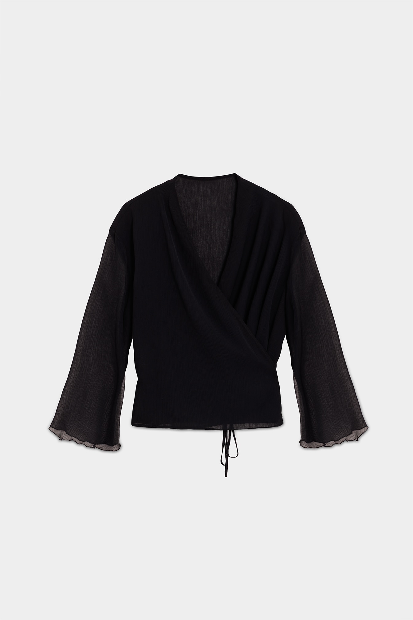 Blusa Cruzada com Laçada Preto-4