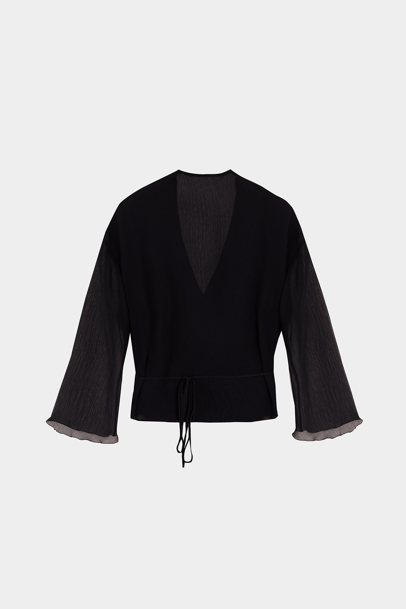 Blusa Cruzada com Laçada Preto-5