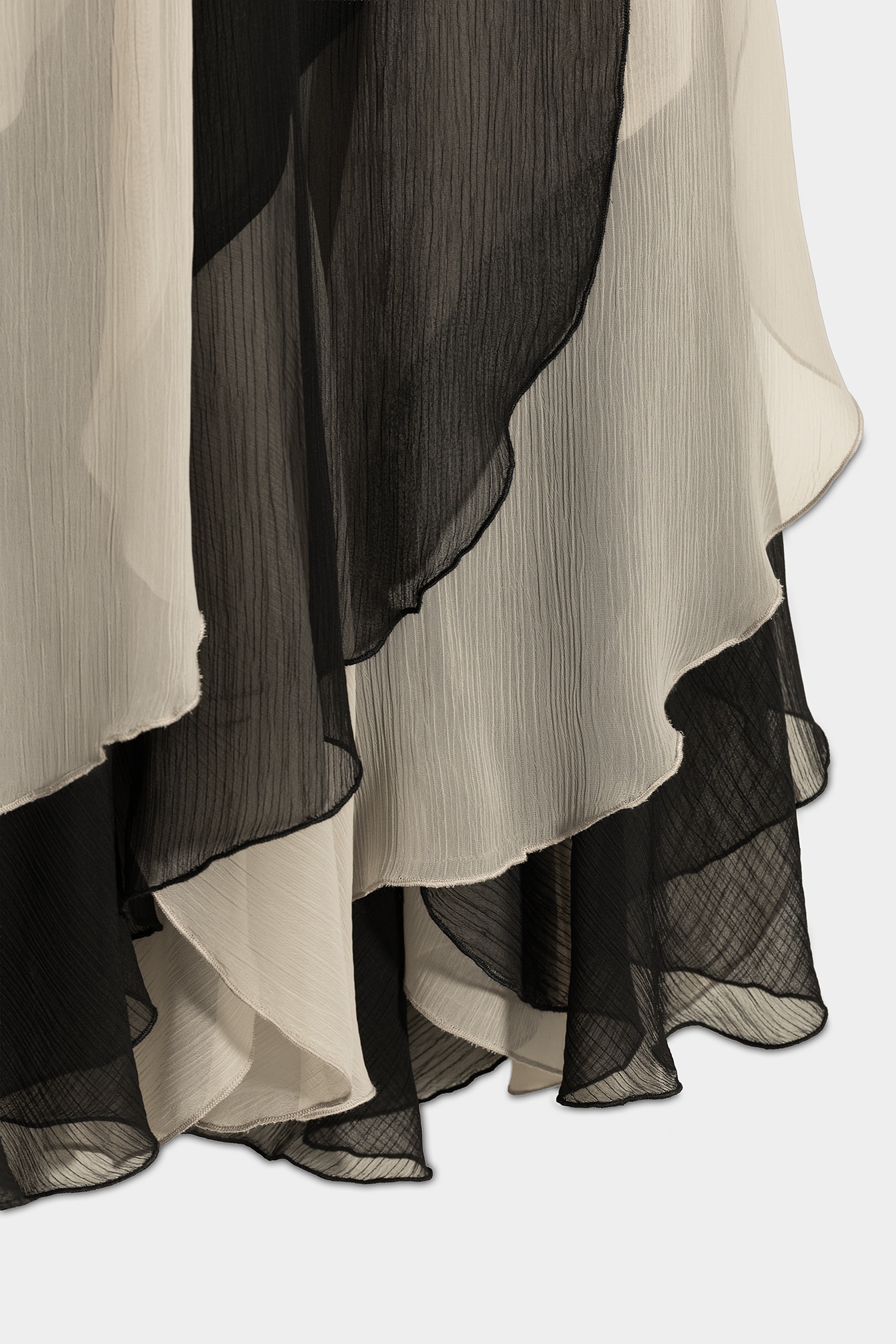 Saia Midi com Detalhe de Folho Preto-6