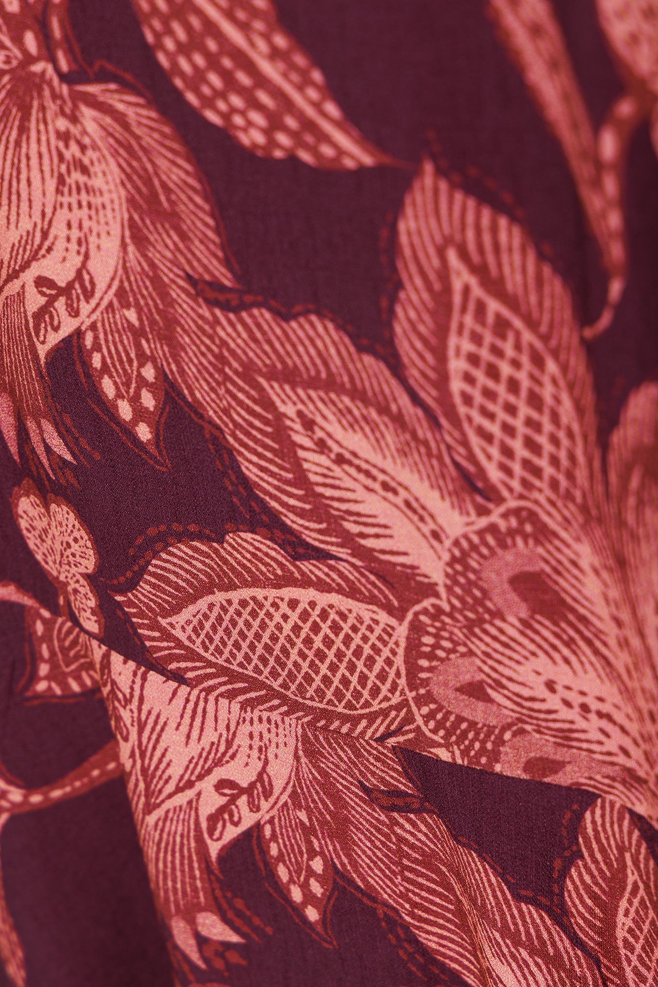 Vestido Midi sem Mangas com Folhos Bordeaux-6