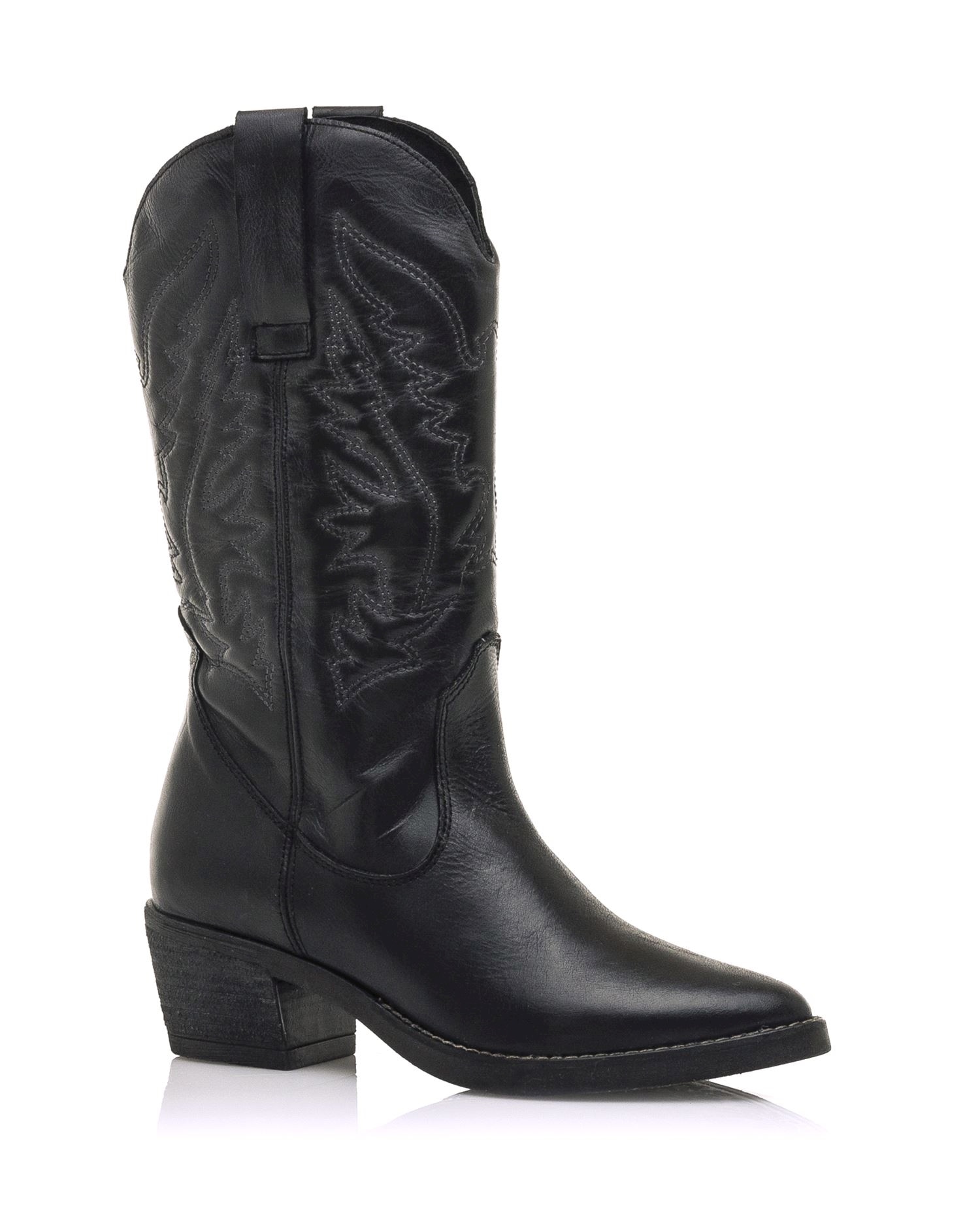 Botas Cowboy em Pele Preto-2
