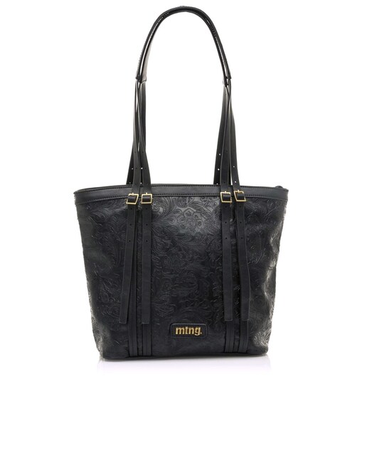 Imagem 0 de Saco de ombro em preto com impressão floral