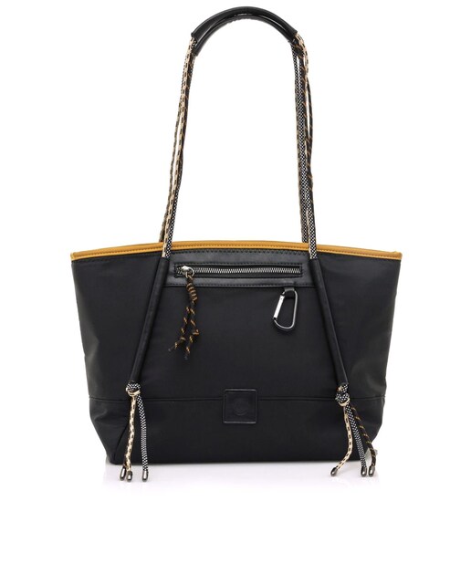 Imagem 0 de Saco de ombro em preto com pegas de corda