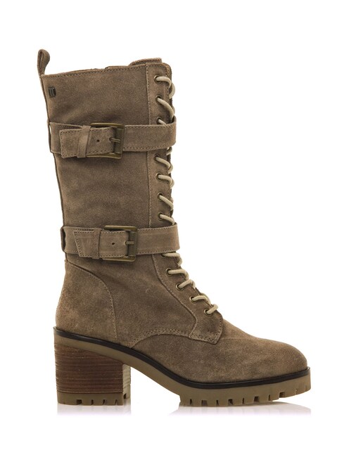 Imagem 0 de Botas em Pele Estilo Militar com Fivelas
