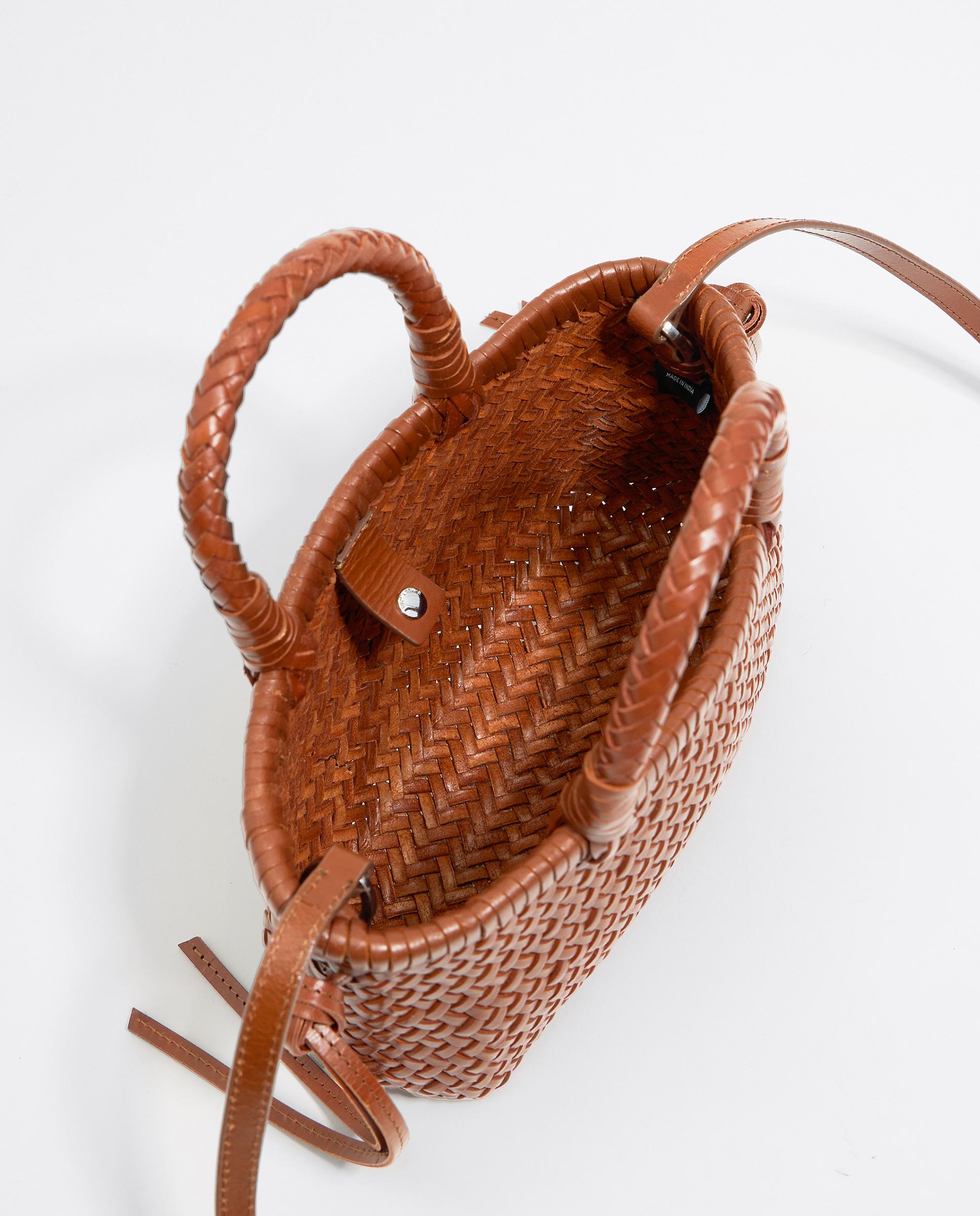 Mala de Mão Mini de Pele Castanho-4