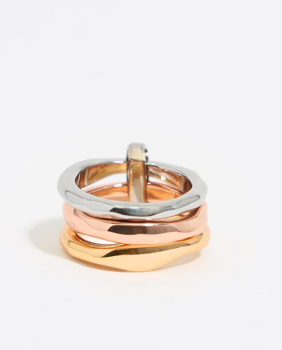 Anel de Metal com Textura Multicolor-2