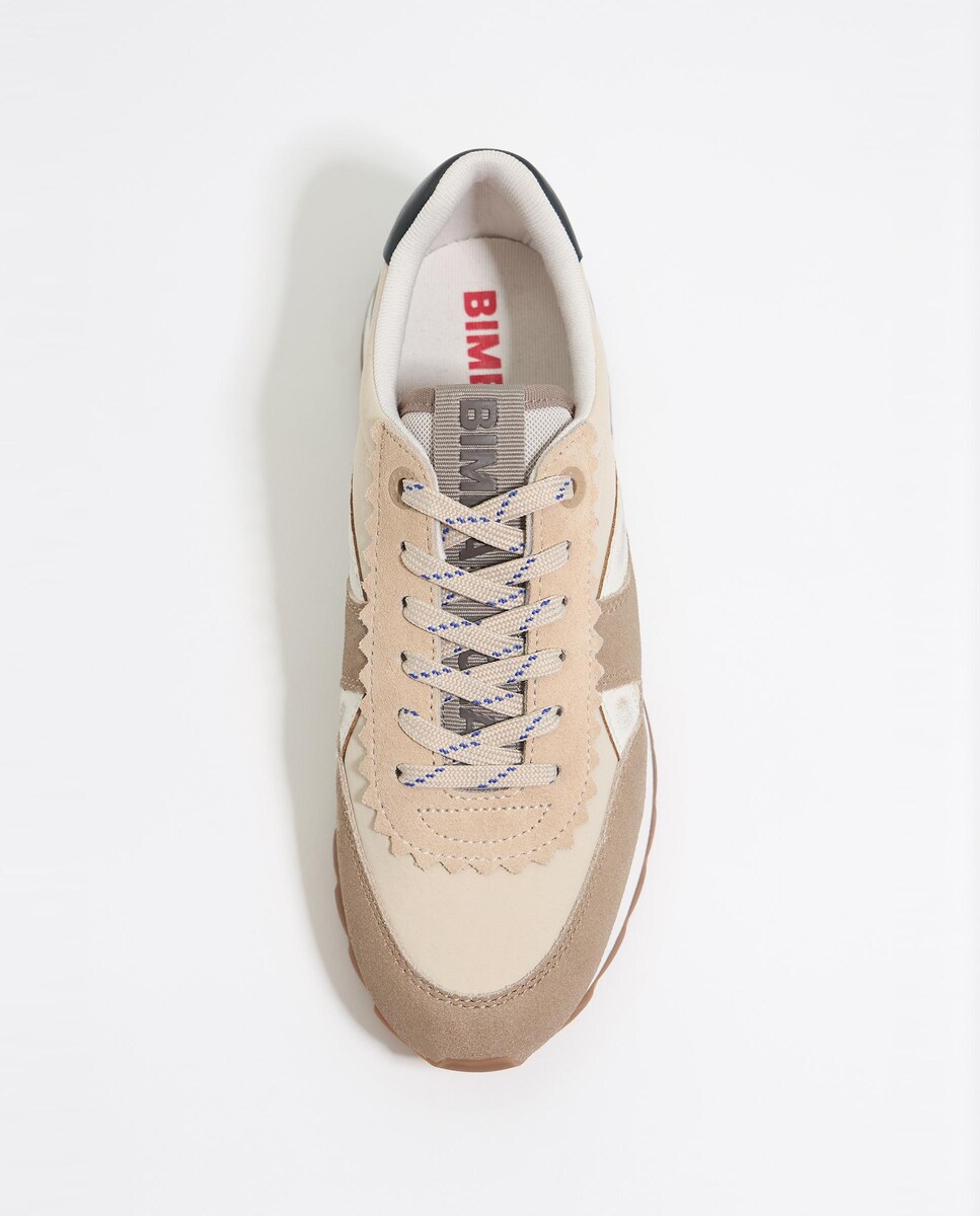 Sapatilhas Desportivas com Atacadores e Logo Bege-4