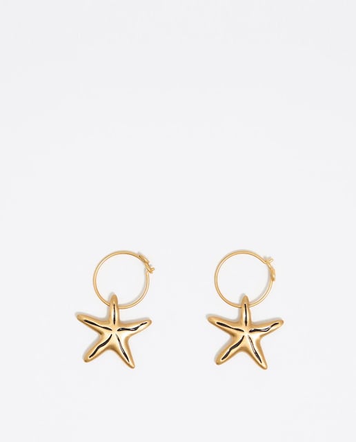 Imagem 0 de Brincos Argola Estrelas Marfim