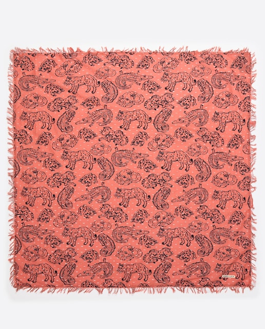 Imagem 0 de Xaile de Algodão-lurex Jungle Print
