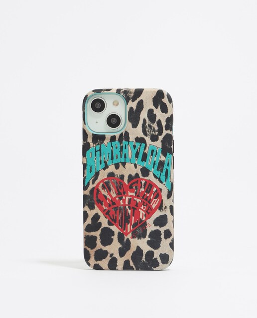 Imagem 0 de Funda para Telemóvel Iphone 14 de Silicone Leopardo Coração