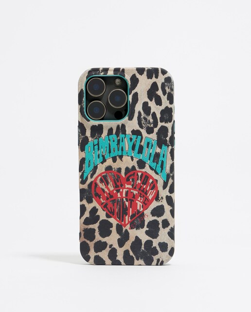 Imagem 0 de Funda para Telemóvel Iphone 14 Pro Max de Silicone Leopardo Coração