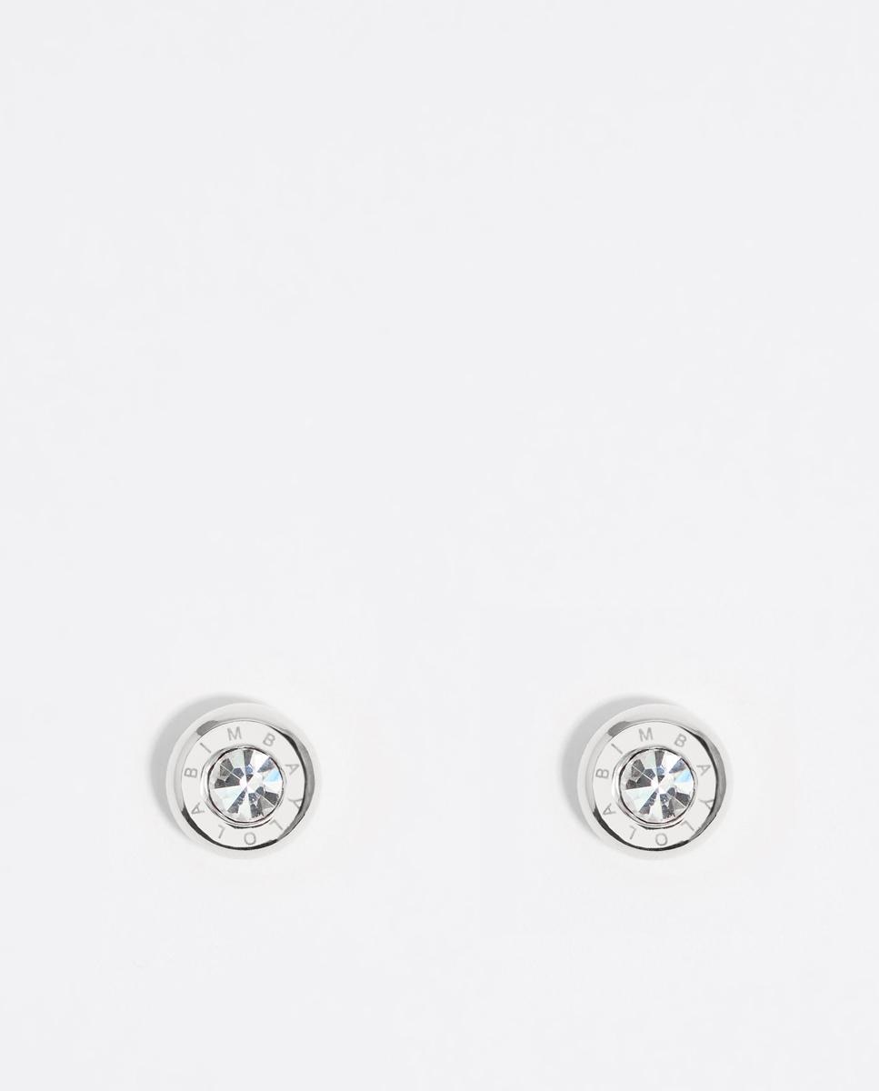 Imagem 0 de Brincos com Logo e Cristal Prateados