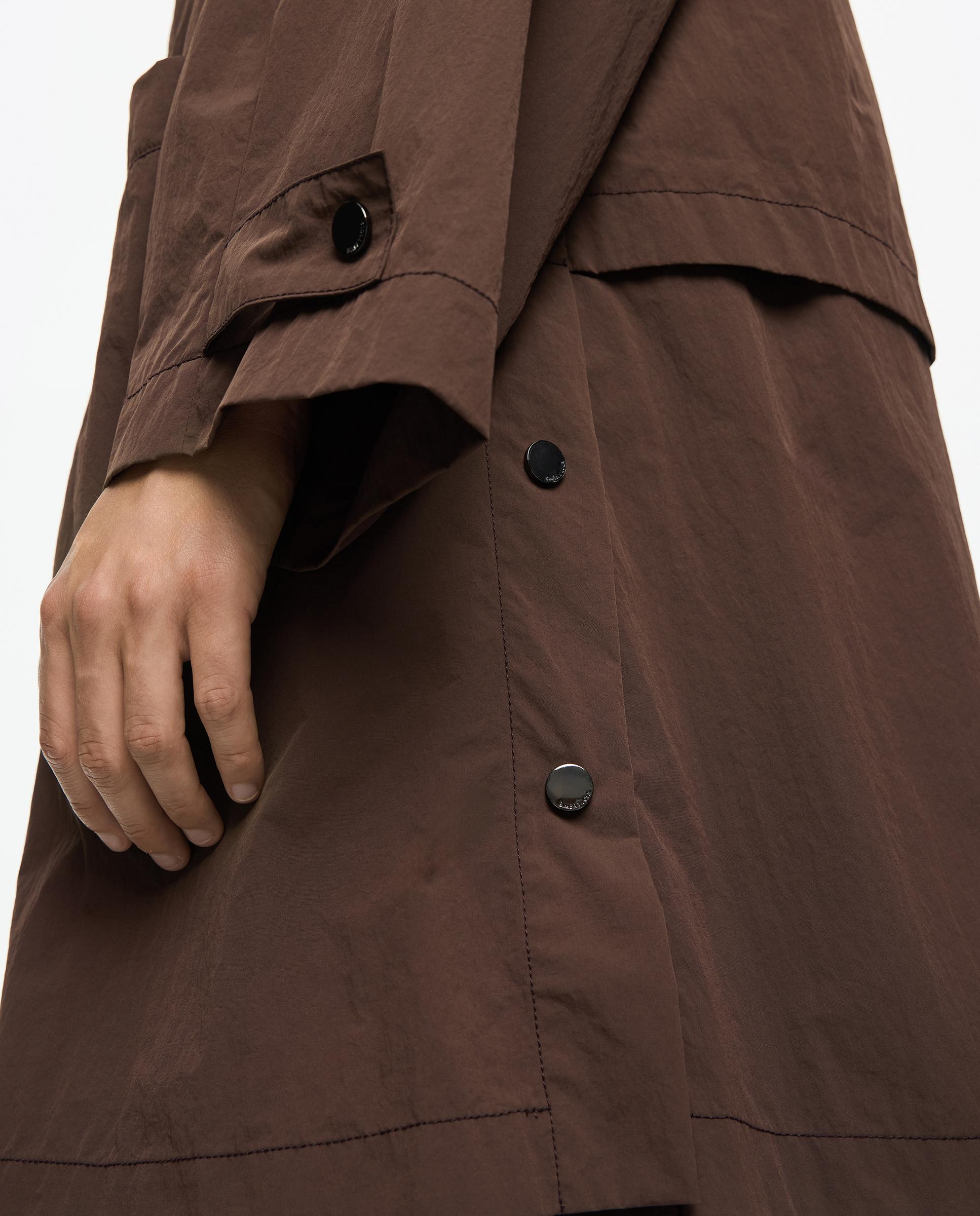 Gabardina Linha a com Capuz Castanho-escuro-5