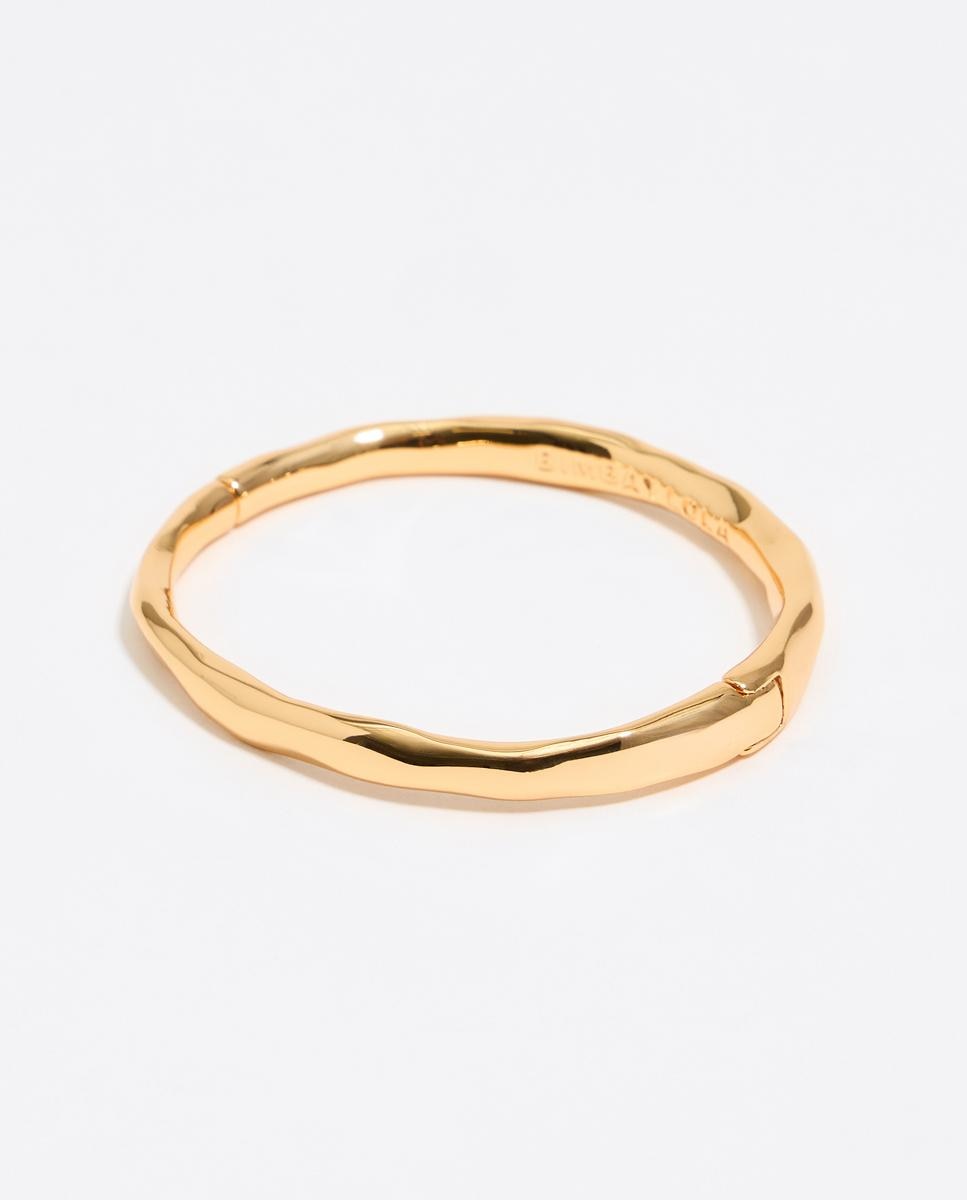 Pulseira Rígida Irregular Dourada Dourado-1