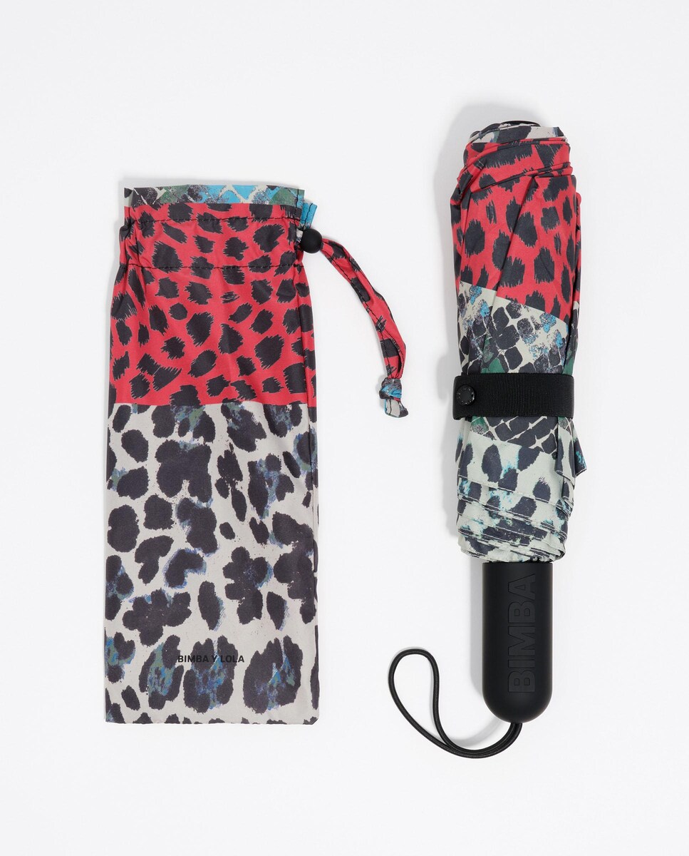 Guarda-chuva Pacthwork Leopardo Rosa / Preto-3