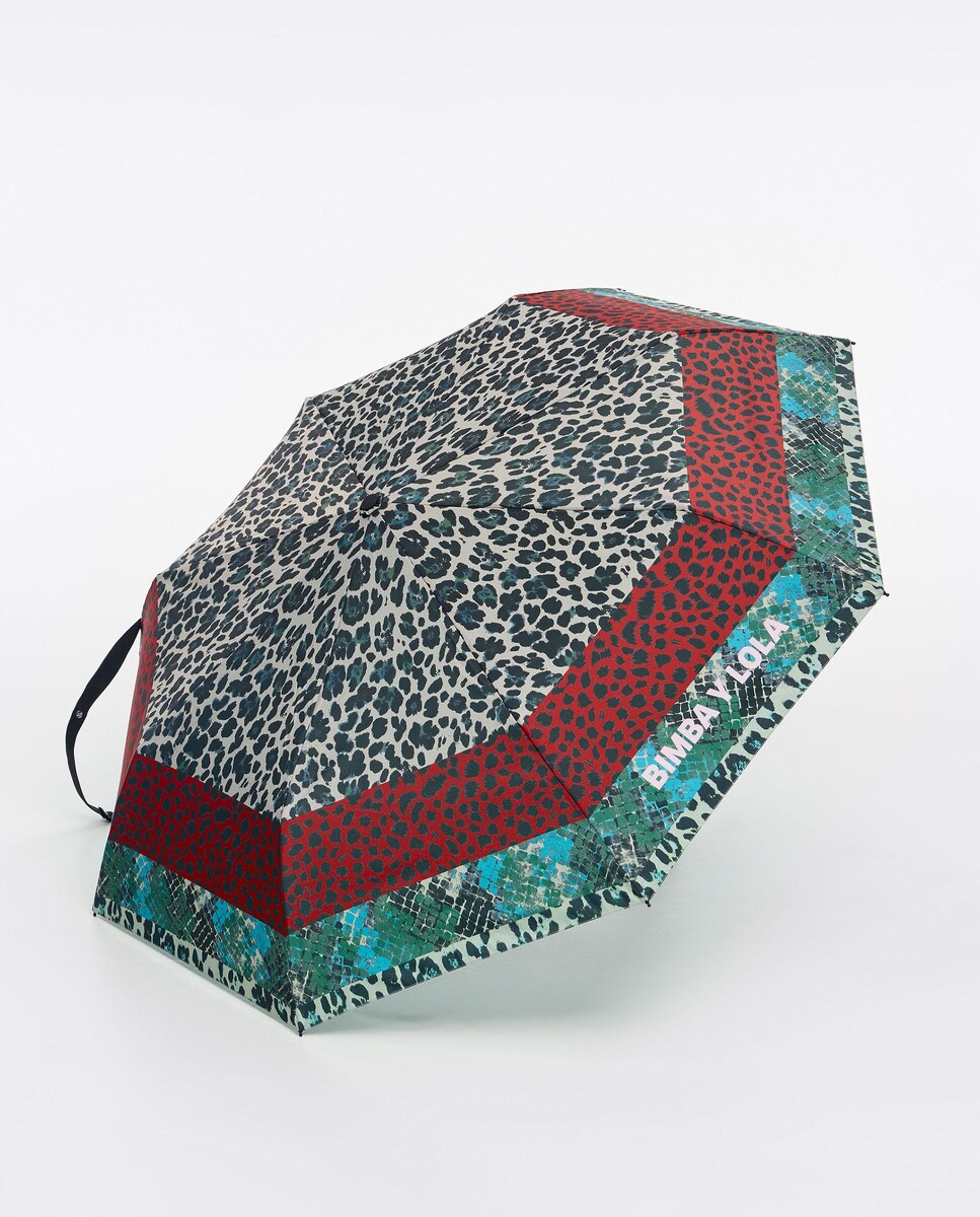 Guarda-chuva Pacthwork Leopardo Rosa / Preto-4