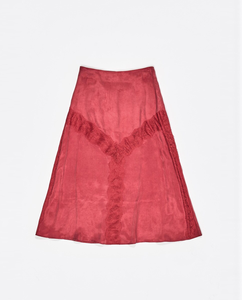 Saia Linha a em Lã Aos Quadrados Caqui-7