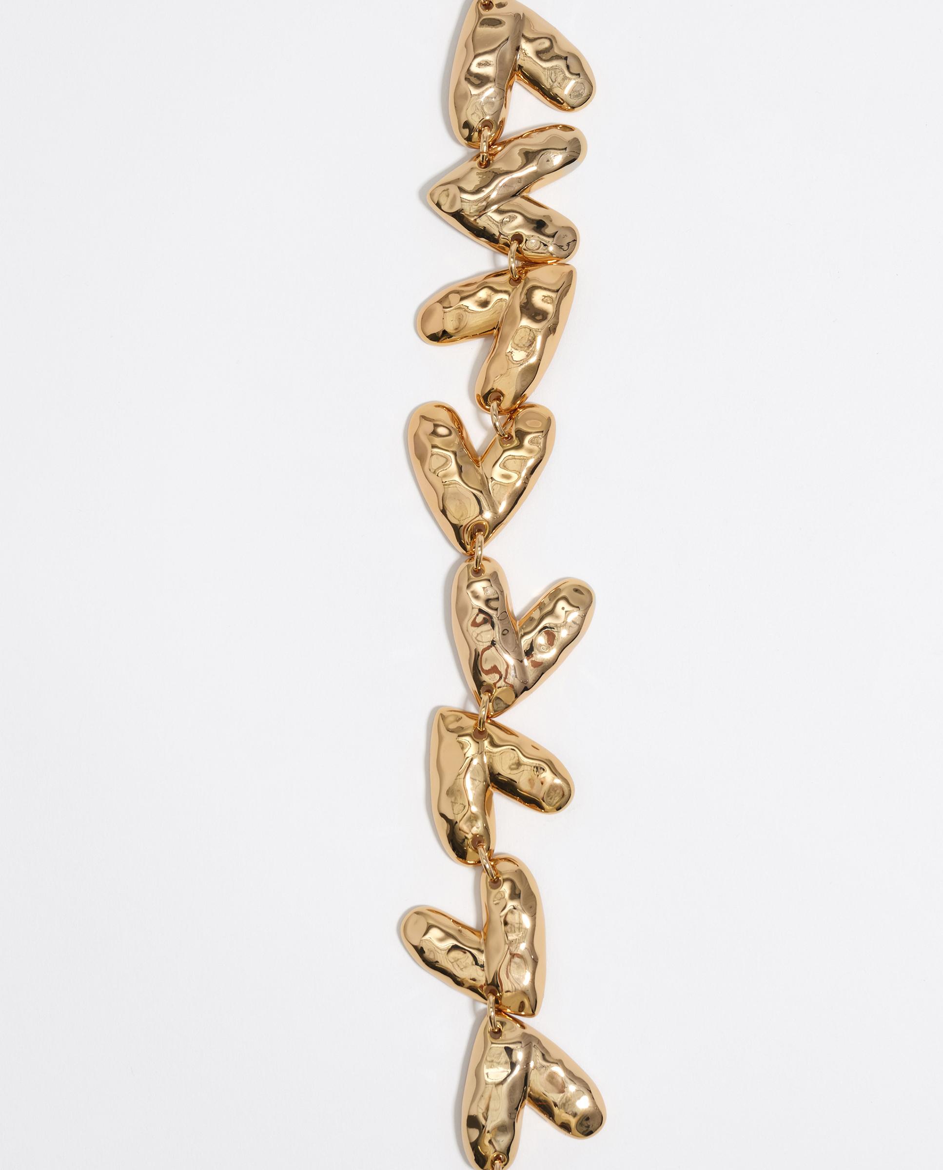 Colar de Corações com Textura Bicolor Ouro / Prata-2