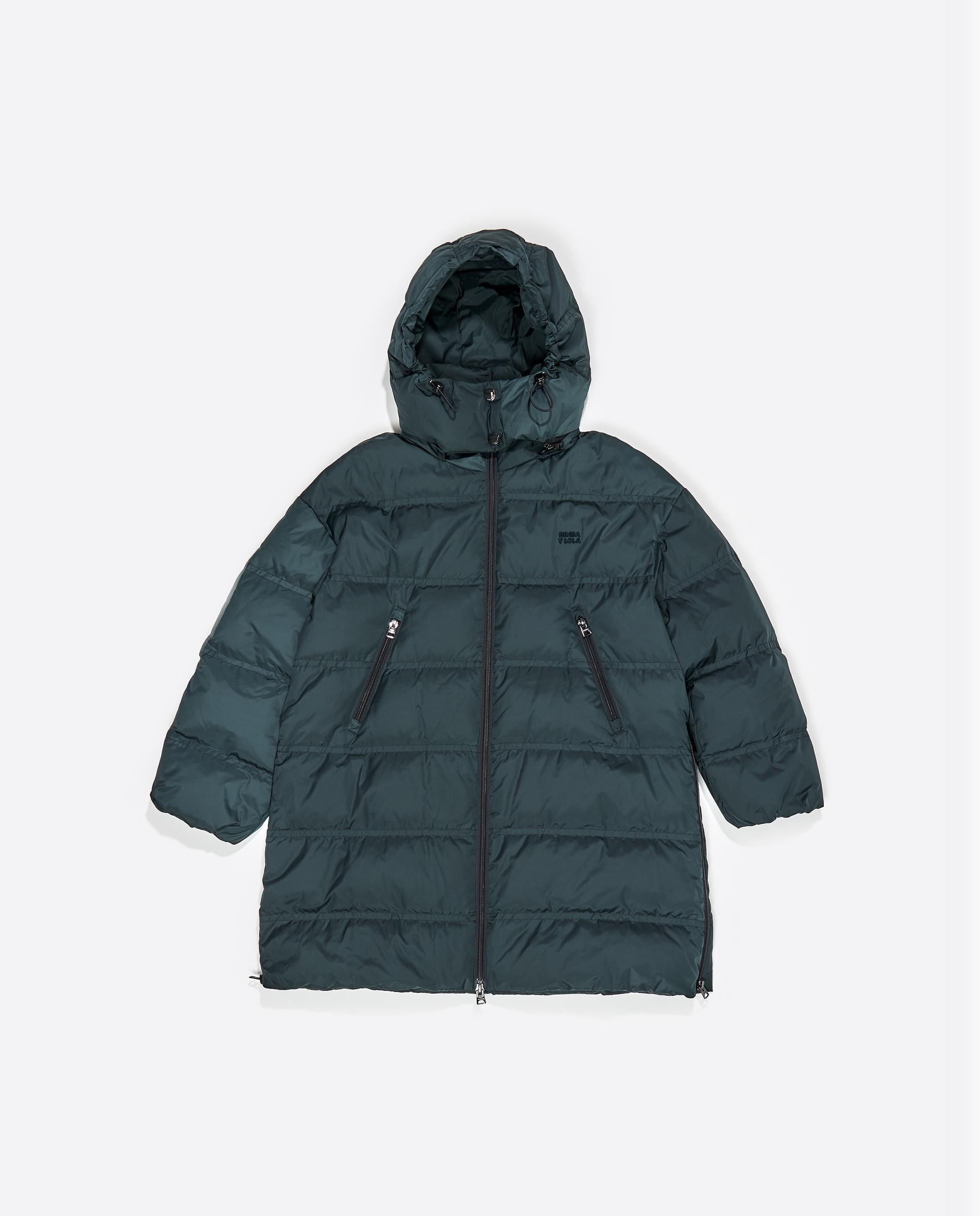 Blusão Acolchoado em Pena Linha a com Capuz Desmontável Azul-escuro-6