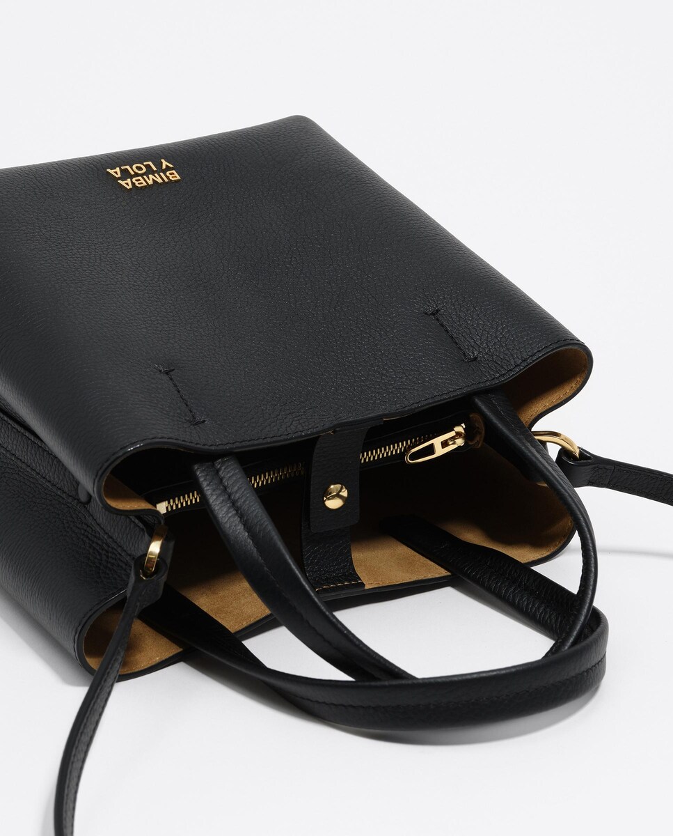 Mala de Mão em Pele Lisa Preto-3