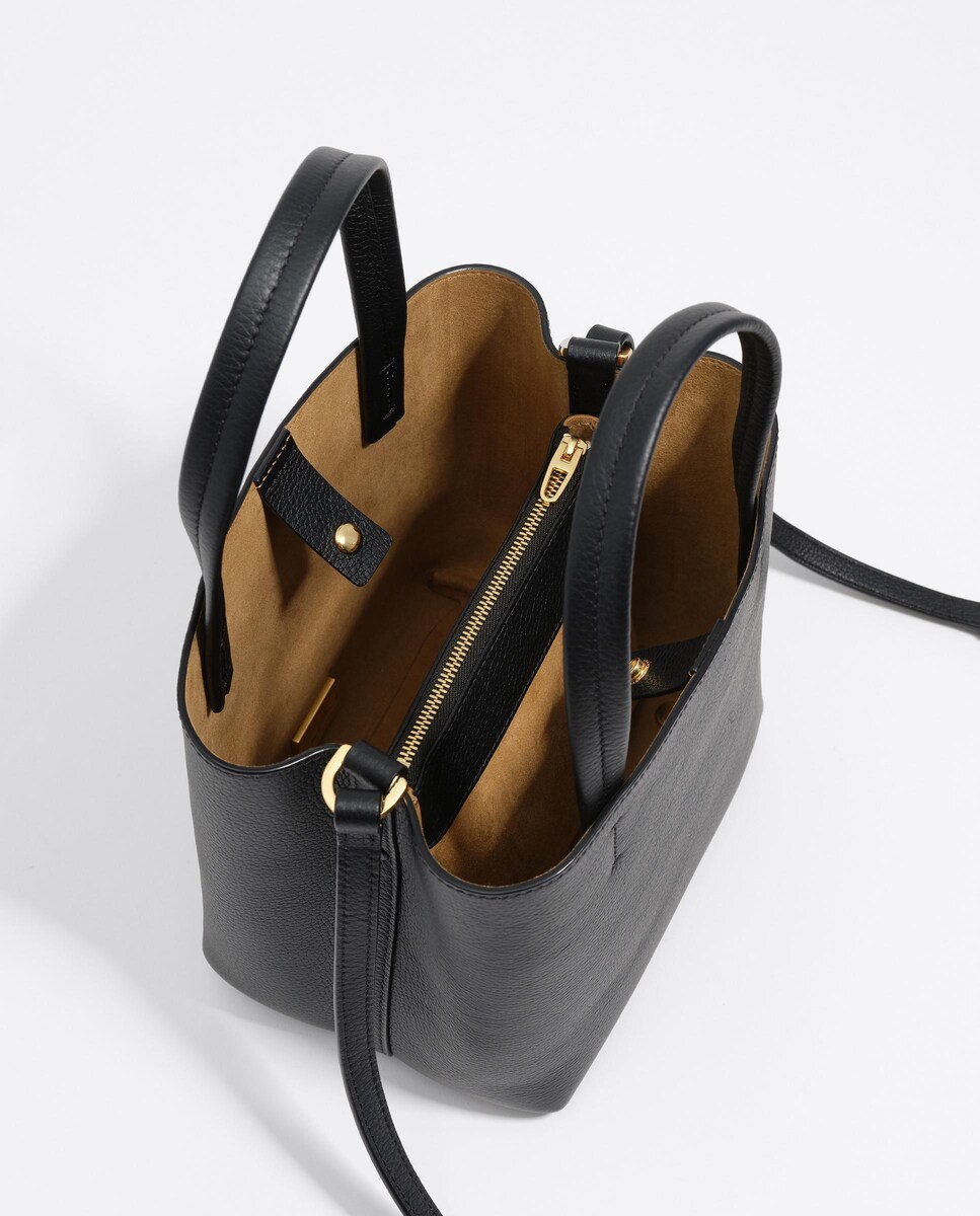 Mala de Mão em Pele Lisa Preto-4