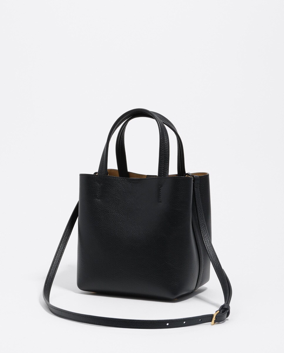 Mala de Mão em Pele Lisa Preto-5