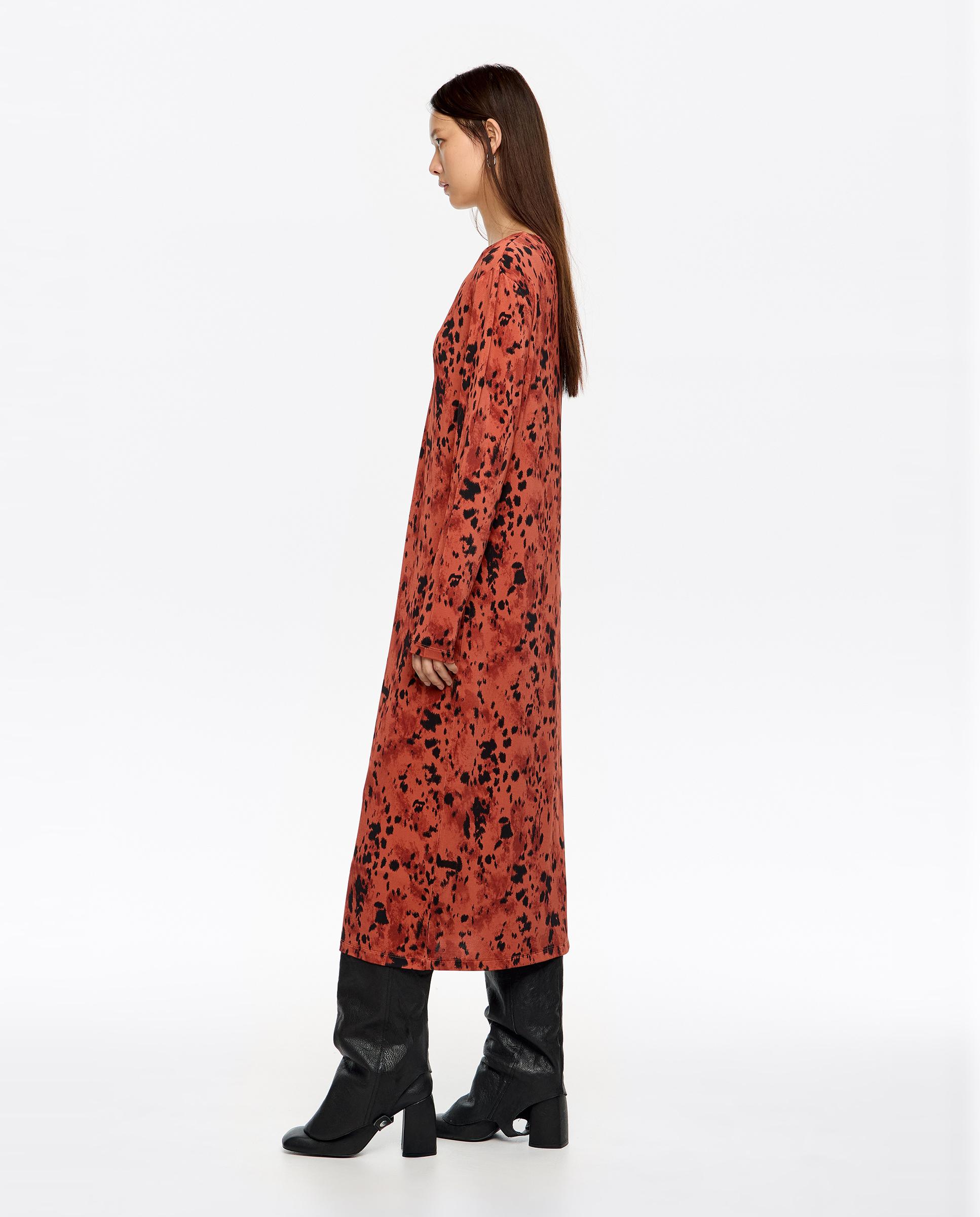 Vestido com Decote Franzido Lynx Castanho-2