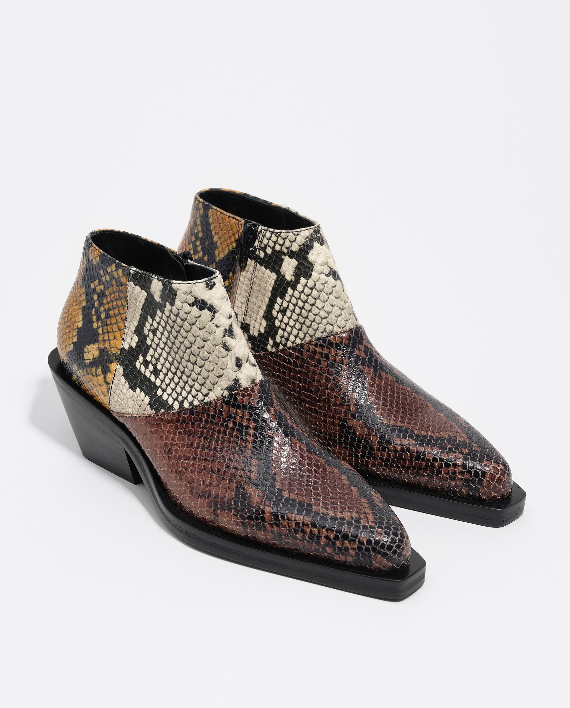 Botins Campestres em Pele Patchwork Multicolor-2