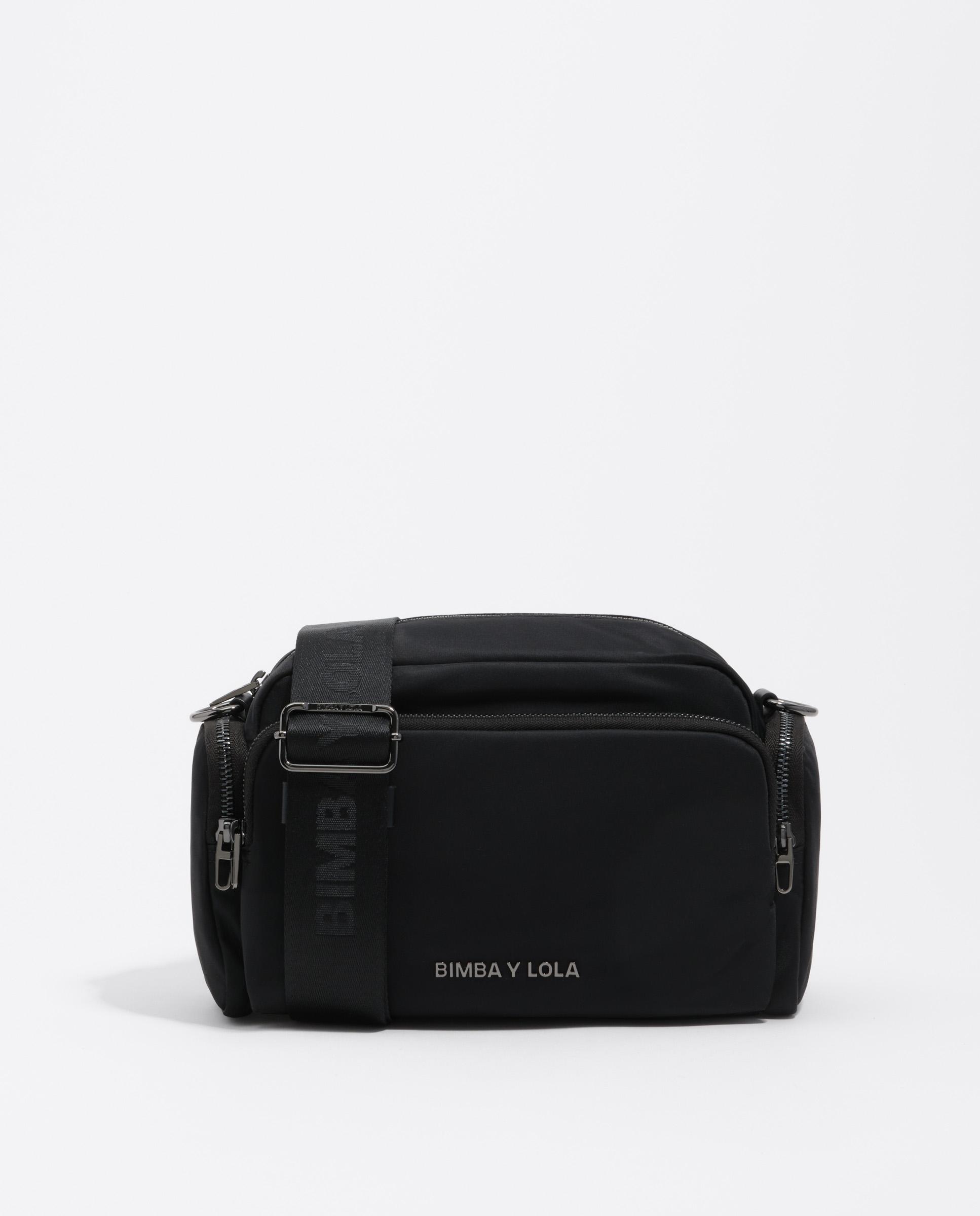 Mala a Tiracolo Pocket Nylon Fecho Zip Preto-1
