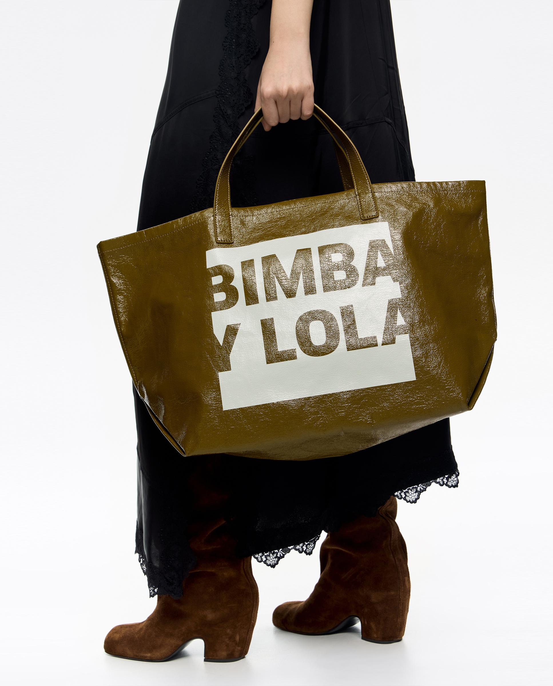 Mala de Ombro Nylon com Logo Caqui-2