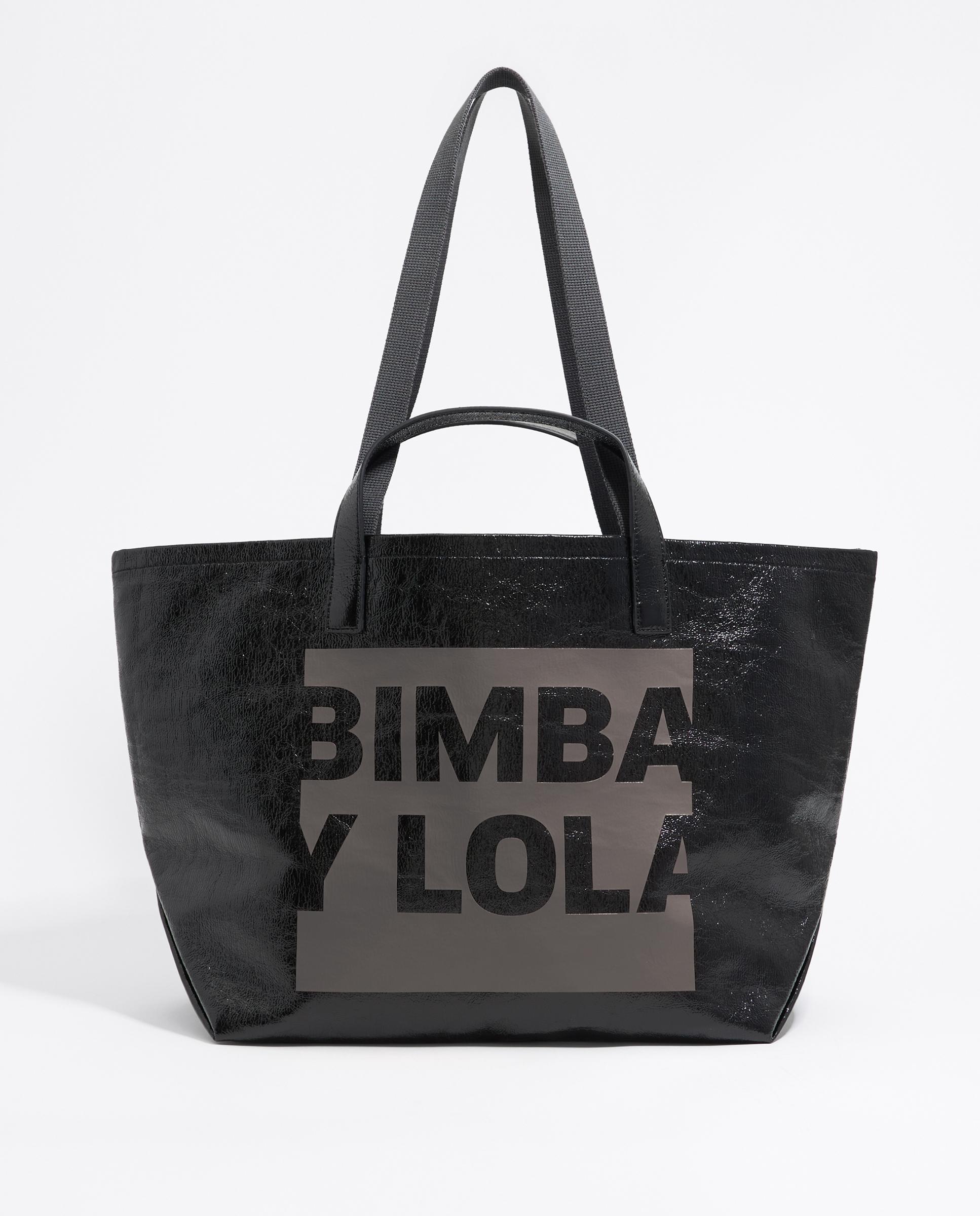Mala de Ombro Nylon com Logo Preto-1