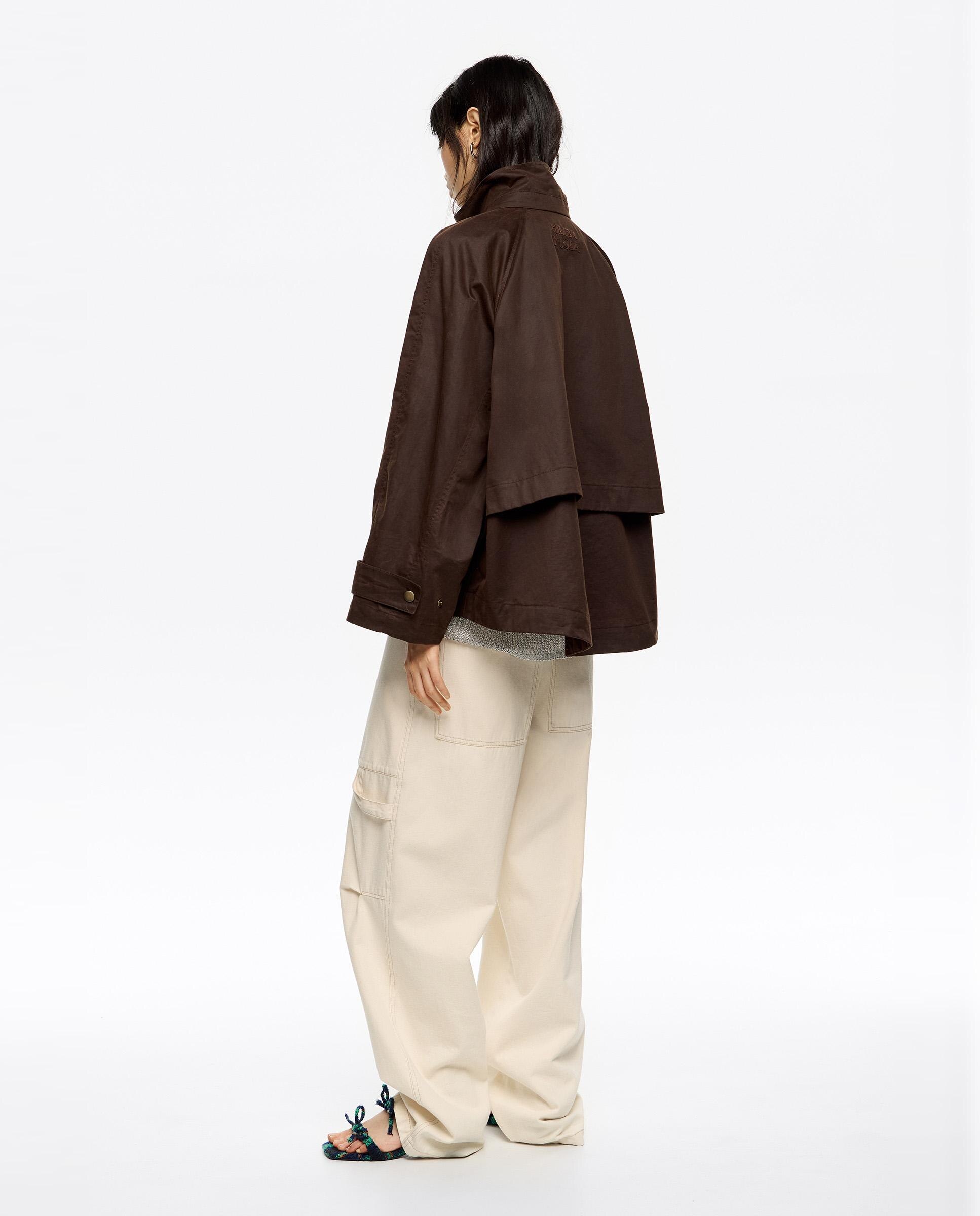 Gabardina Linha a Encerada Castanho-escuro-3