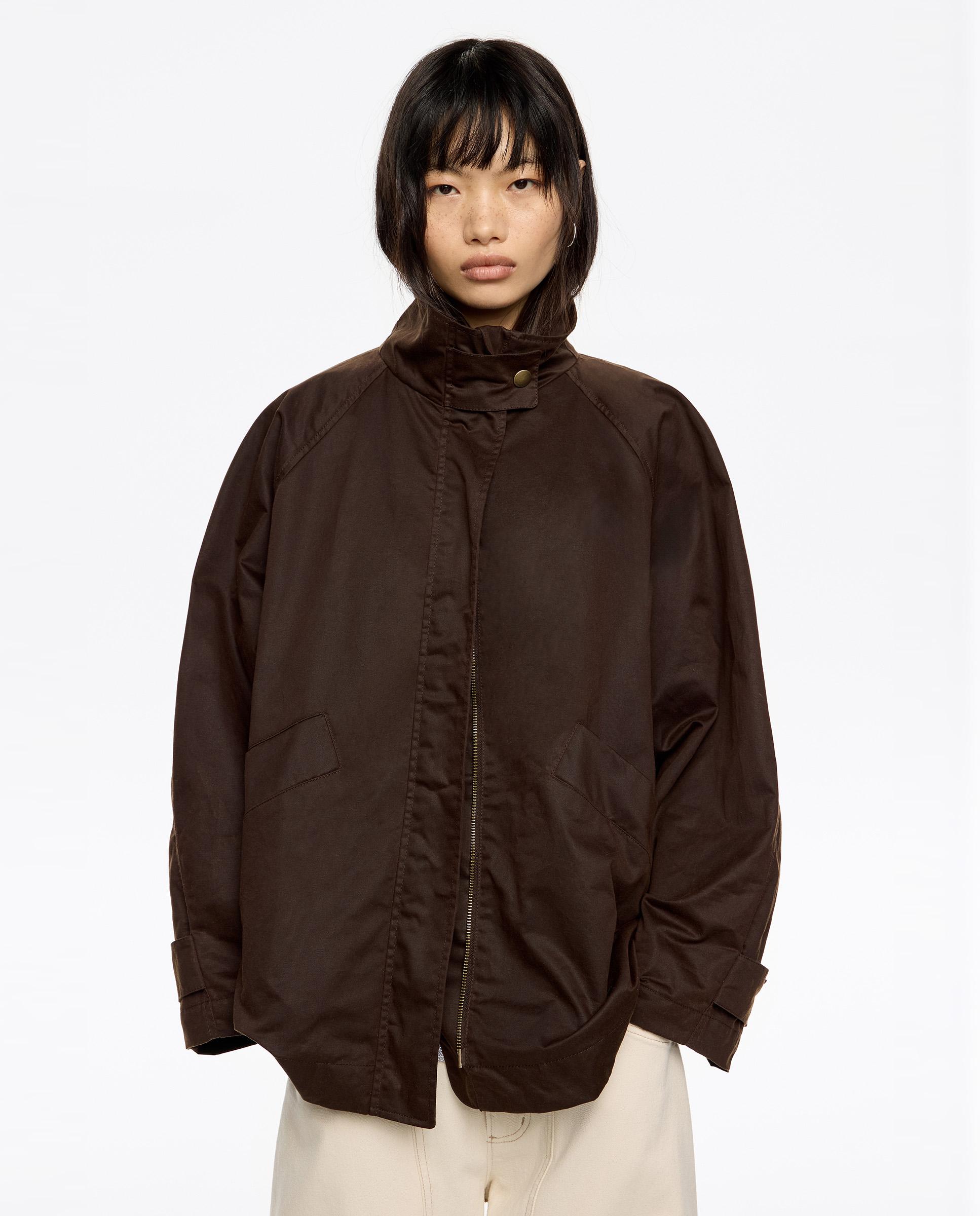 Gabardina Linha a Encerada Castanho-escuro-4