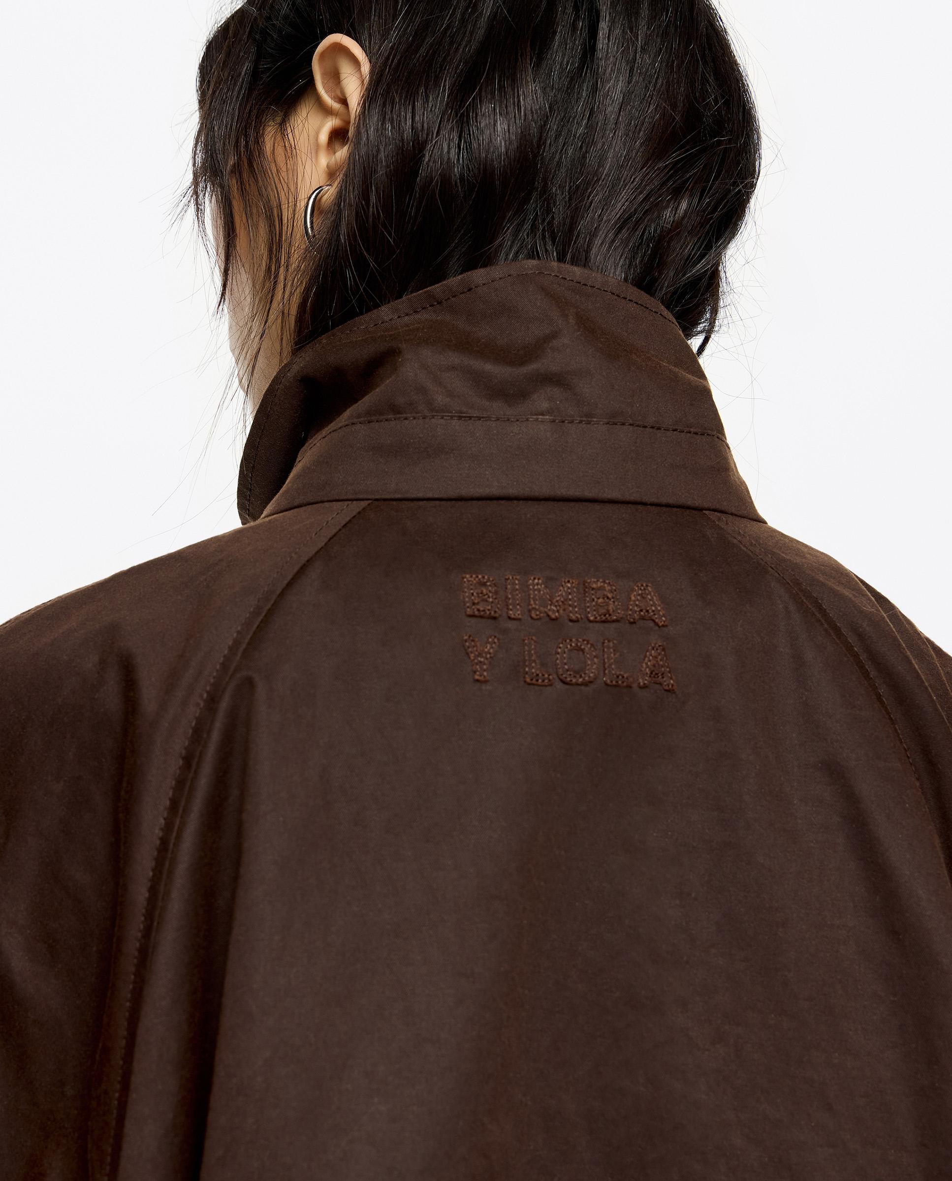 Gabardina Linha a Encerada Castanho-escuro-5