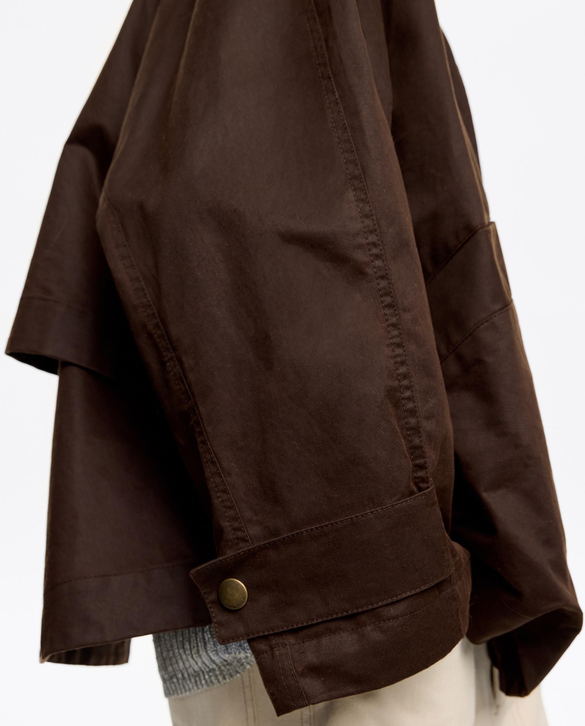 Gabardina Linha a Encerada Castanho-escuro-6