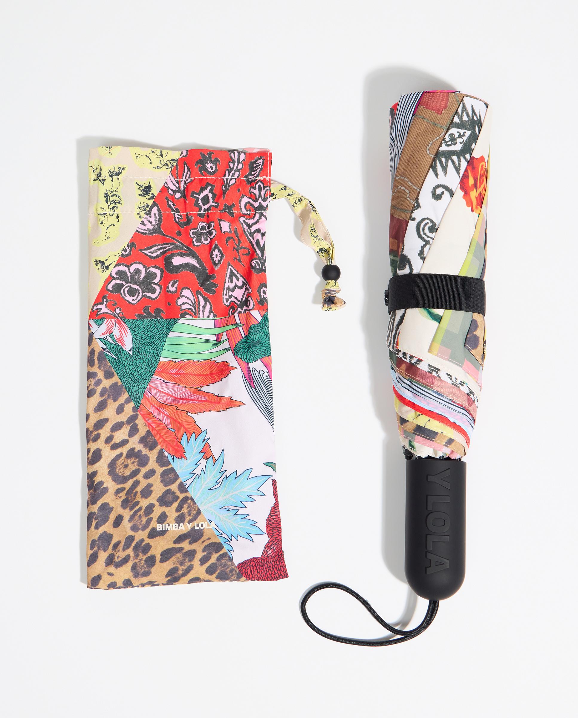 Guarda-chuva Patchwork Prints Castanho-3