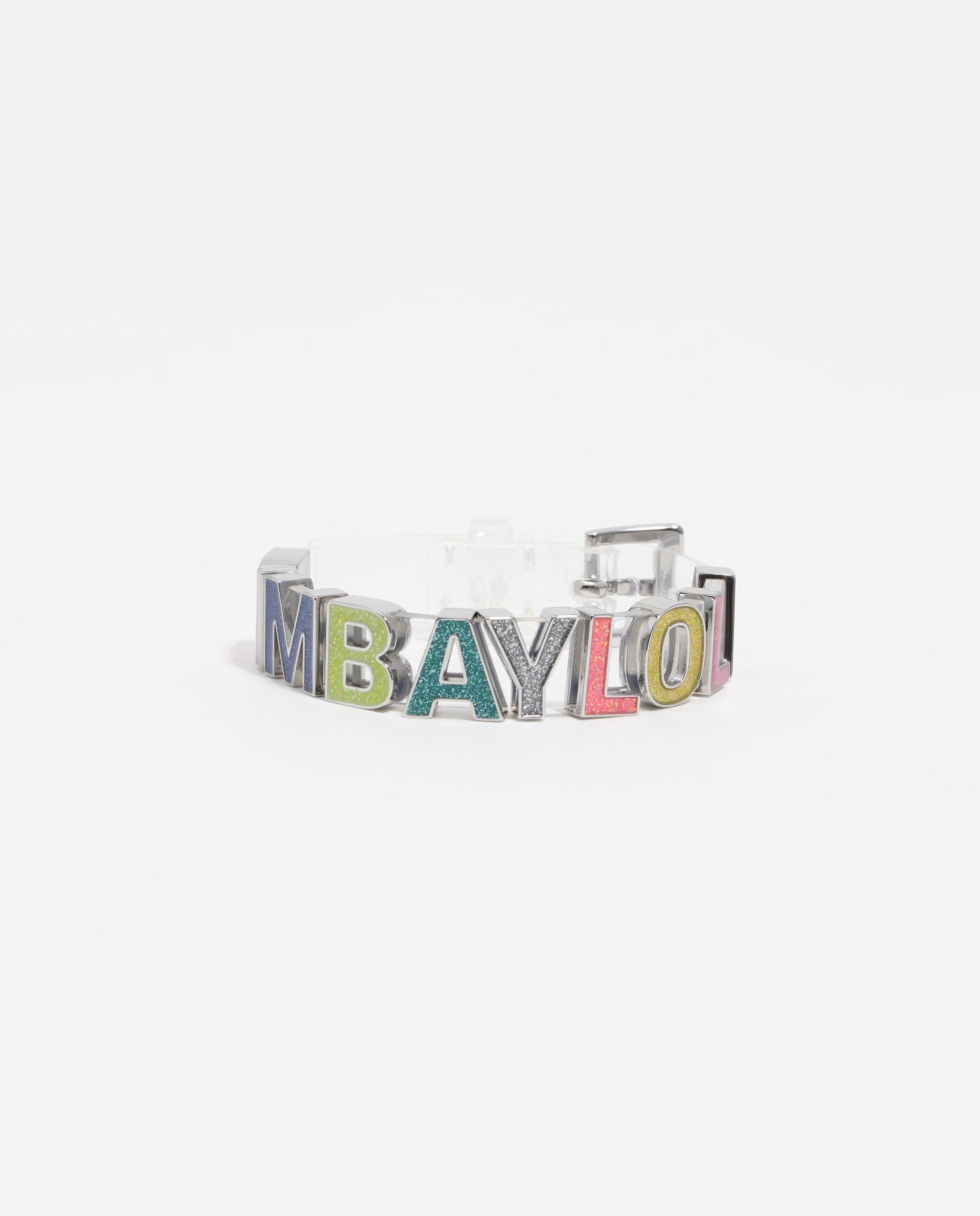Pulsera correa logo glitter multicolor Azul-2