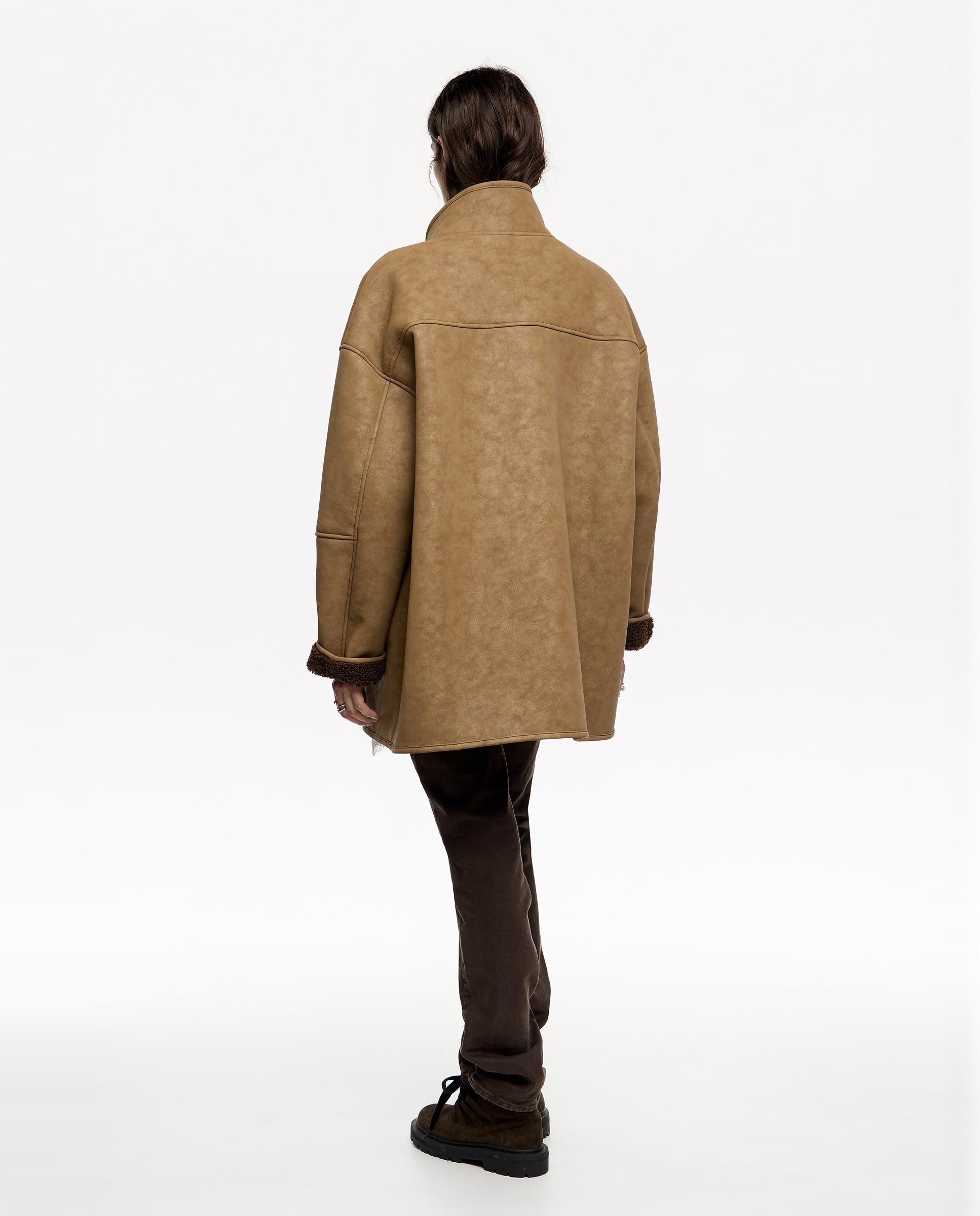 Sobretudo de Pano Comprido Pelo Interior Verde-3