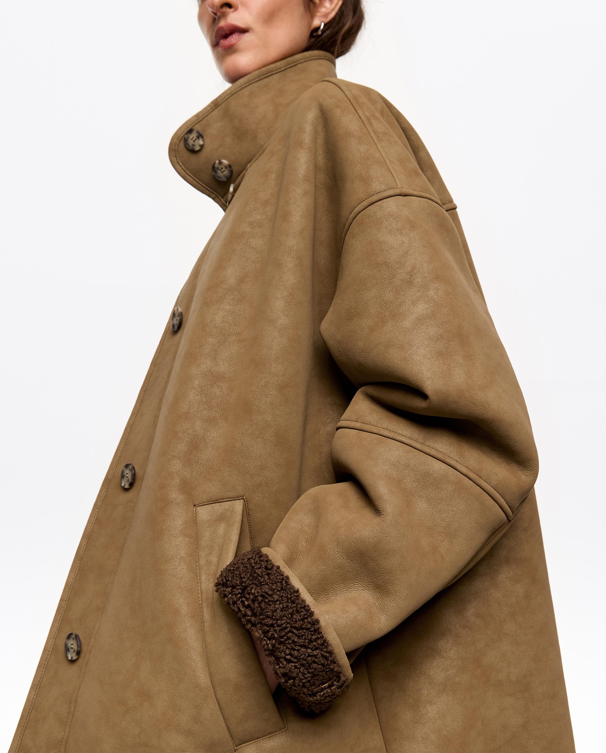 Sobretudo de Pano Comprido Pelo Interior Verde-6