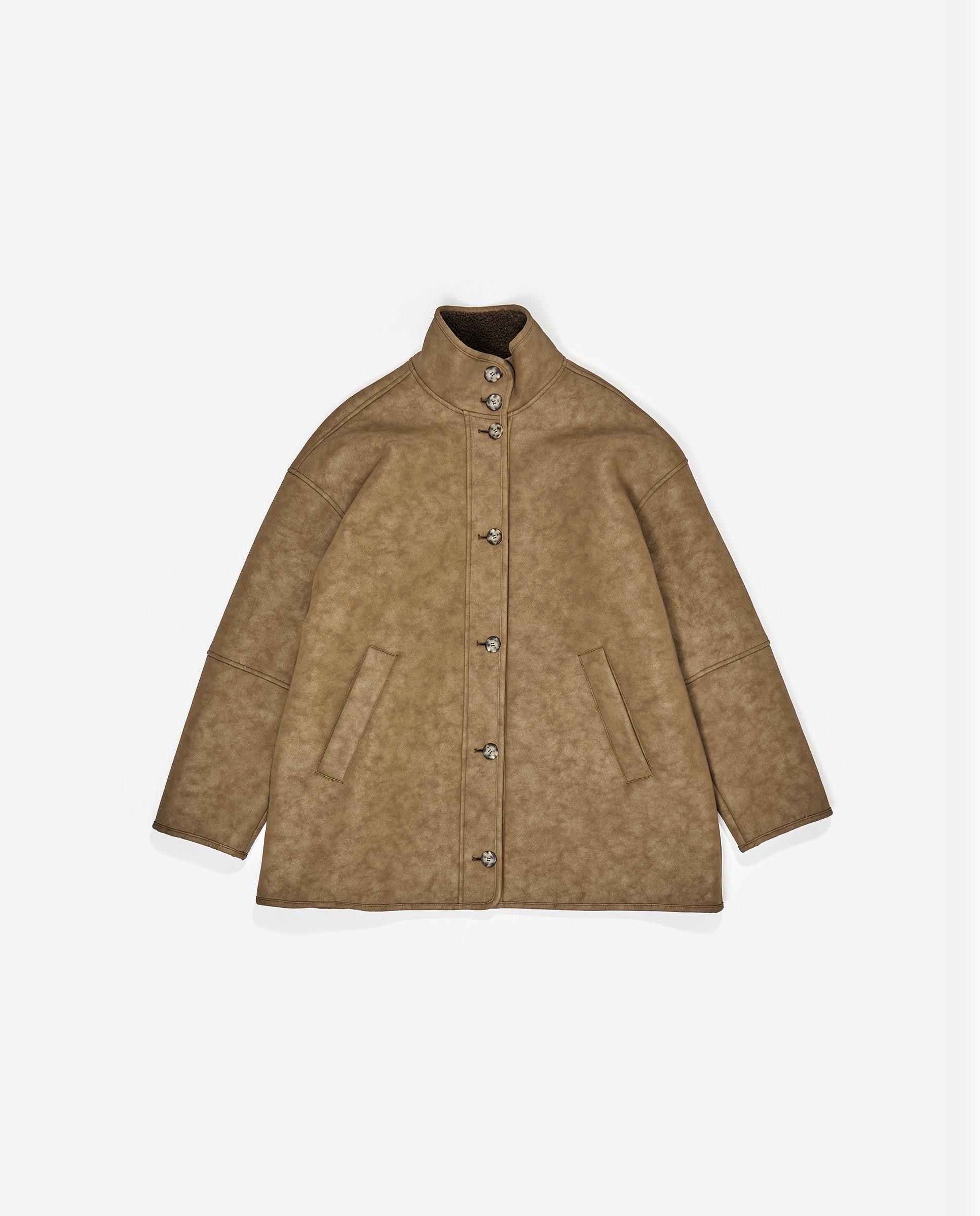 Sobretudo de Pano Comprido Pelo Interior Verde-7