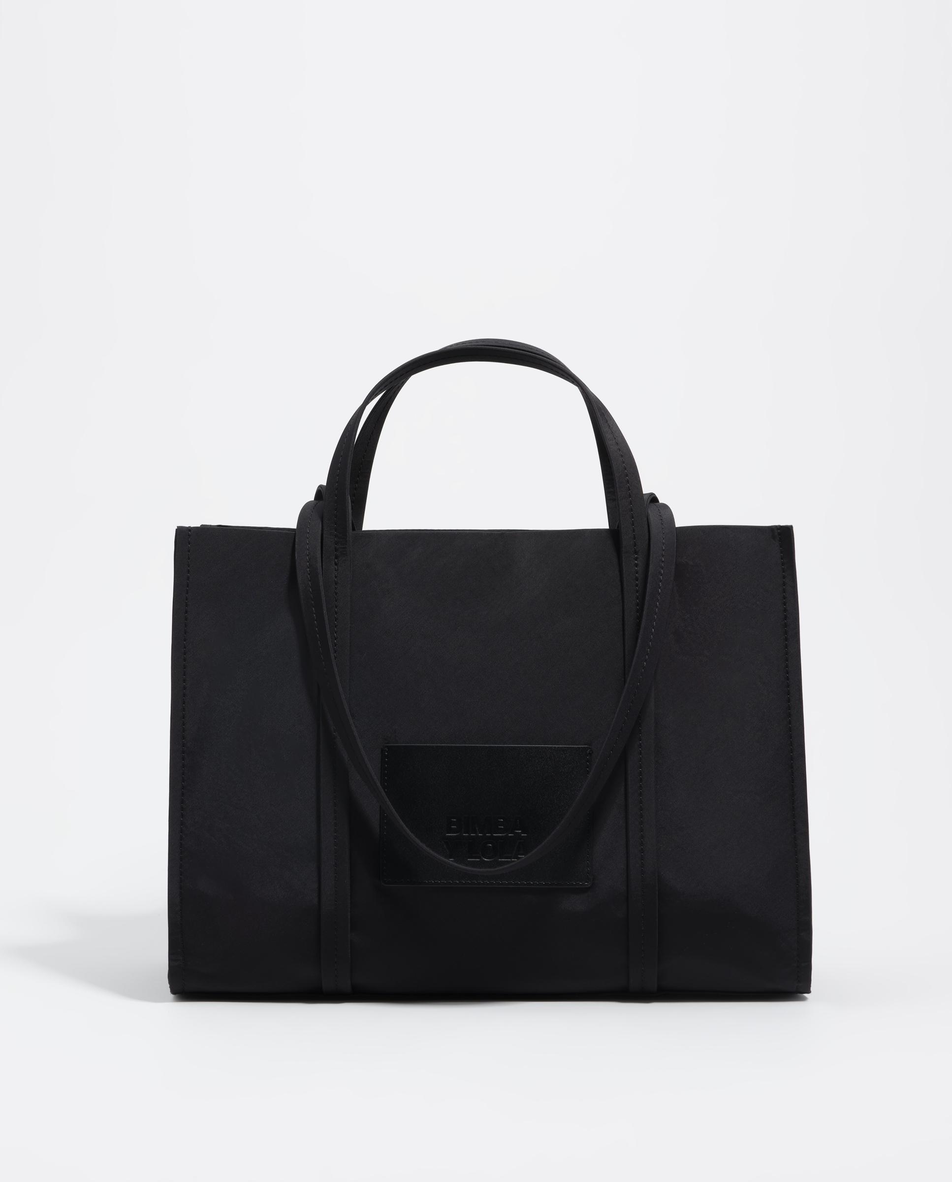 Mala de Ombro Shopper Nylon Preto-1