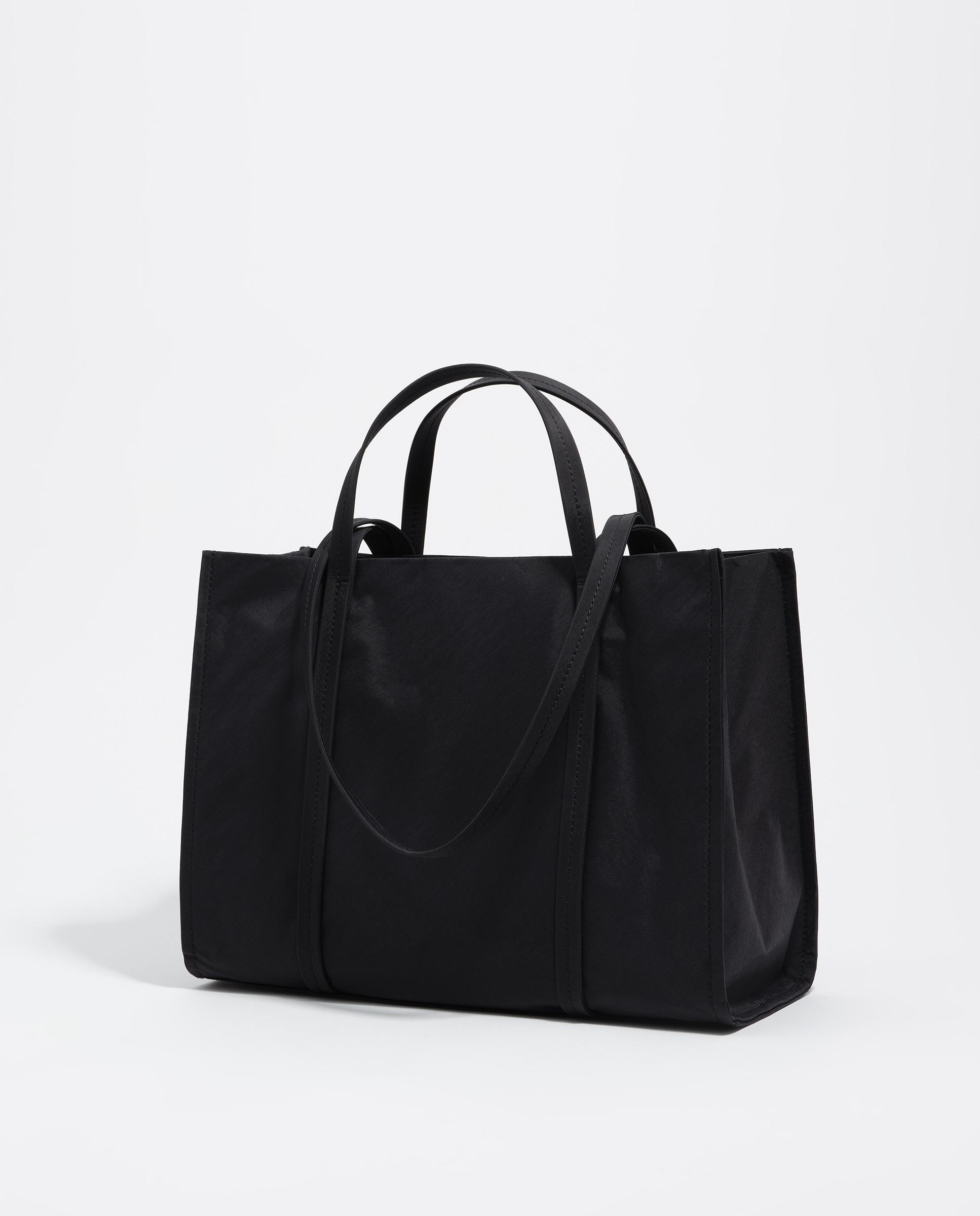 Mala de Ombro Shopper Nylon Preto-3