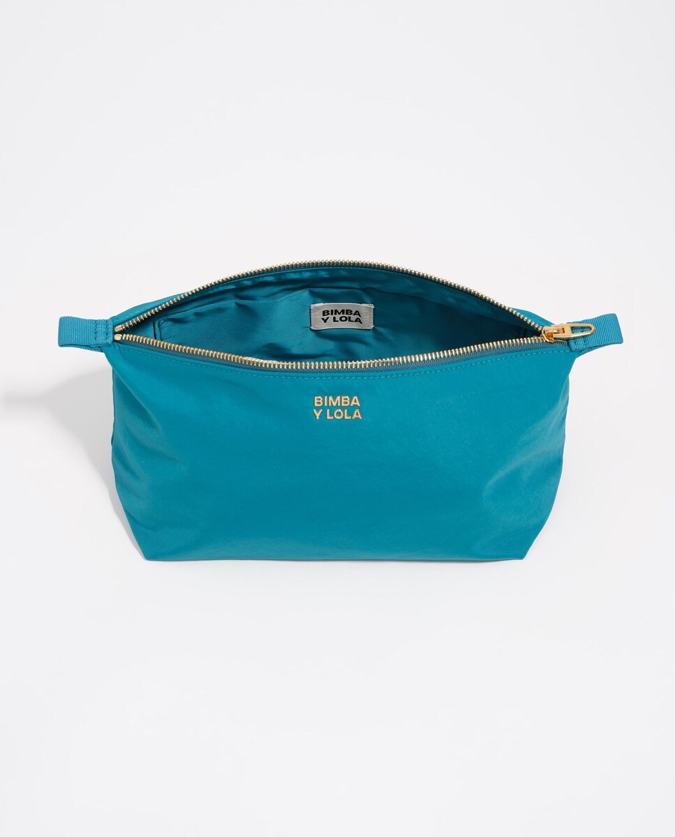 Necessaire Trapézio Grande Nylon Azul-3