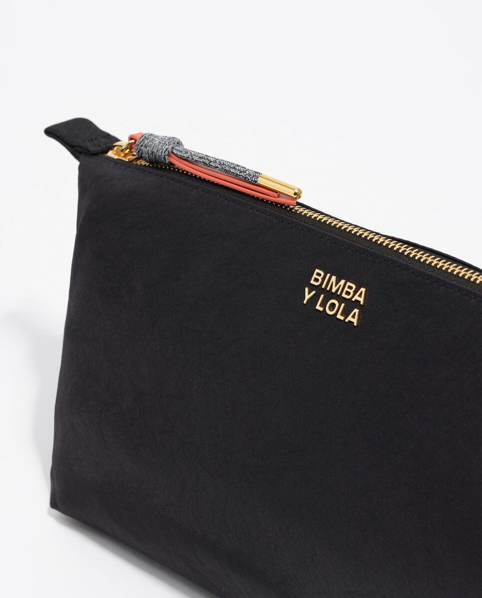 Necessaire Trapézio Grande Nylon Preto-2