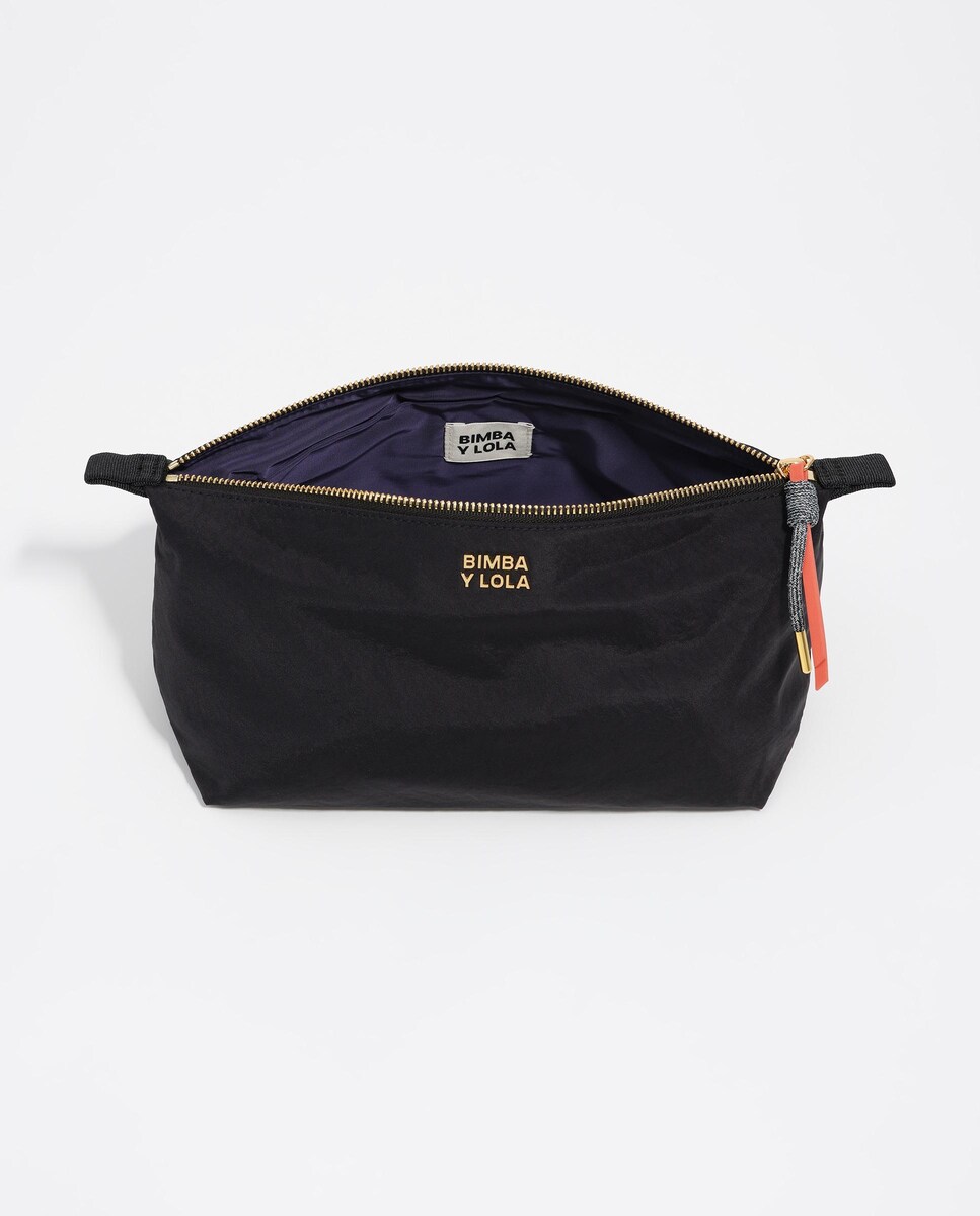 Necessaire Trapézio Grande Nylon Preto-3