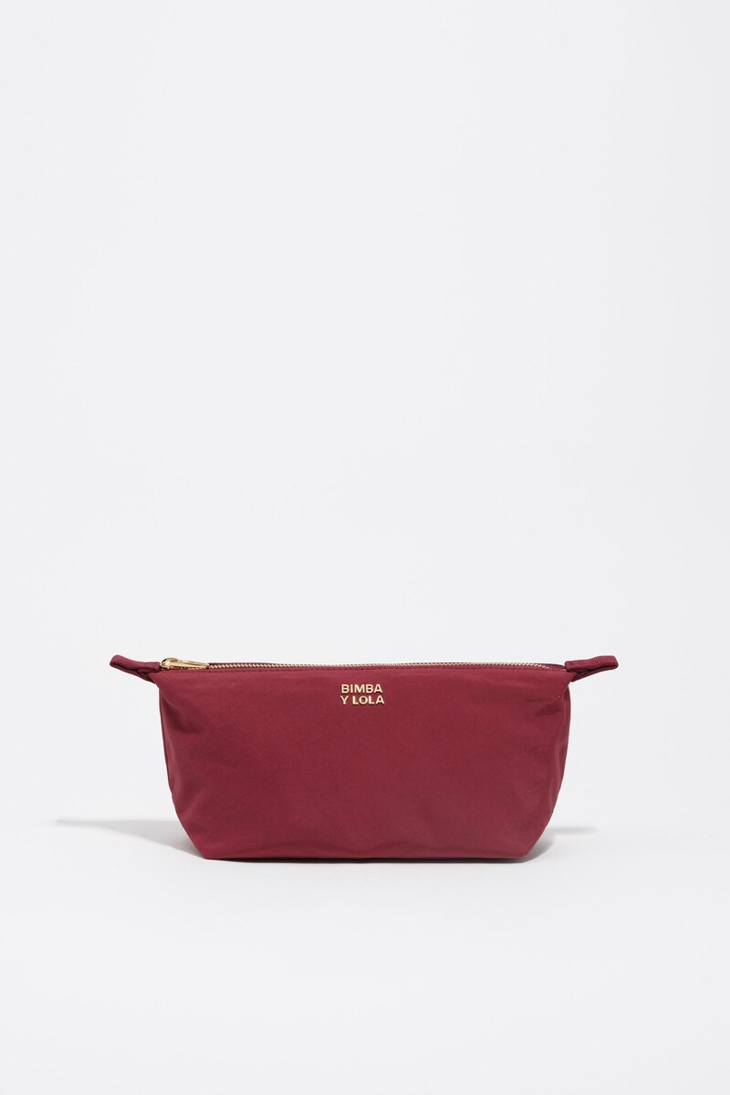 Necessaire Trapézio Médio Nylon Bordeaux-1