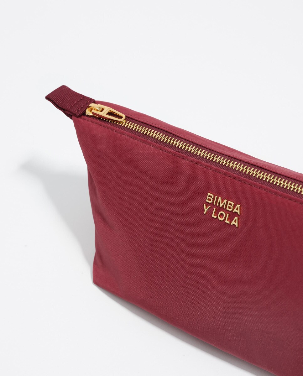Necessaire Trapézio Médio Nylon Bordeaux-2