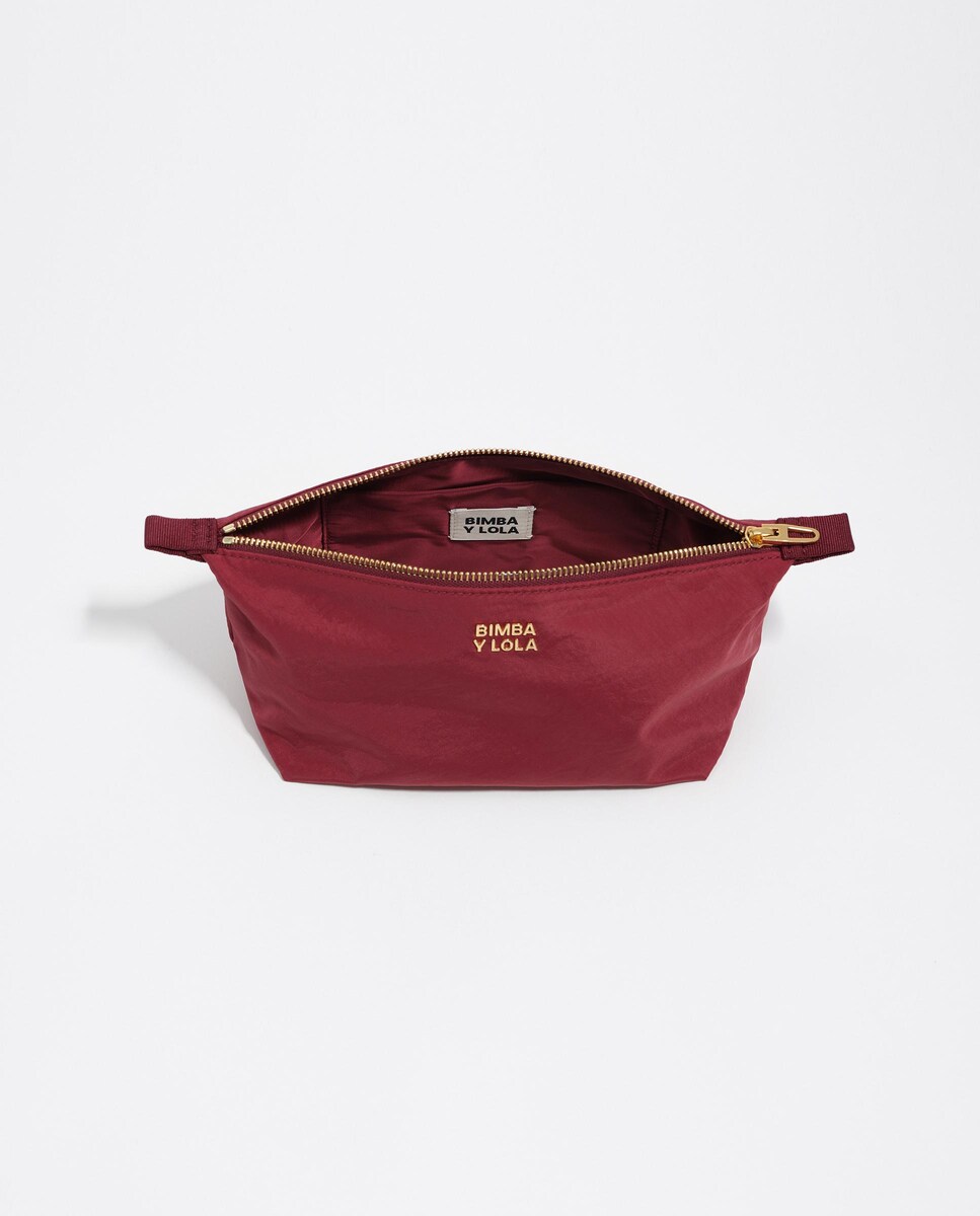 Necessaire Trapézio Médio Nylon Bordeaux-3