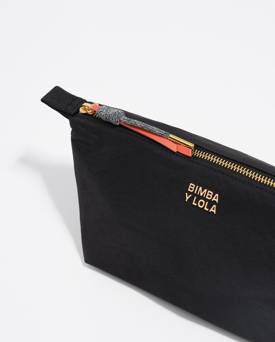 Necessaire Trapézio Médio Nylon Preto-2