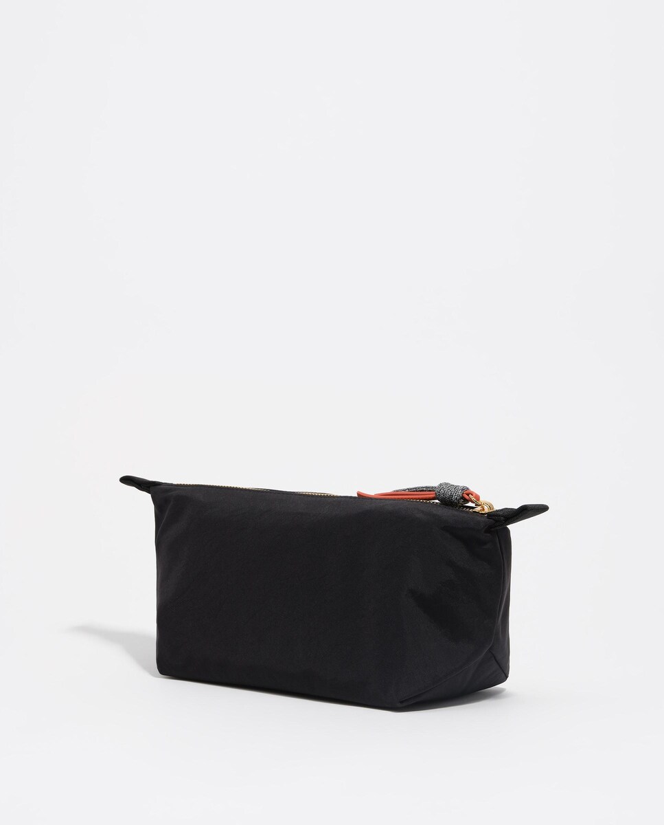 Necessaire Trapézio Médio Nylon Preto-5
